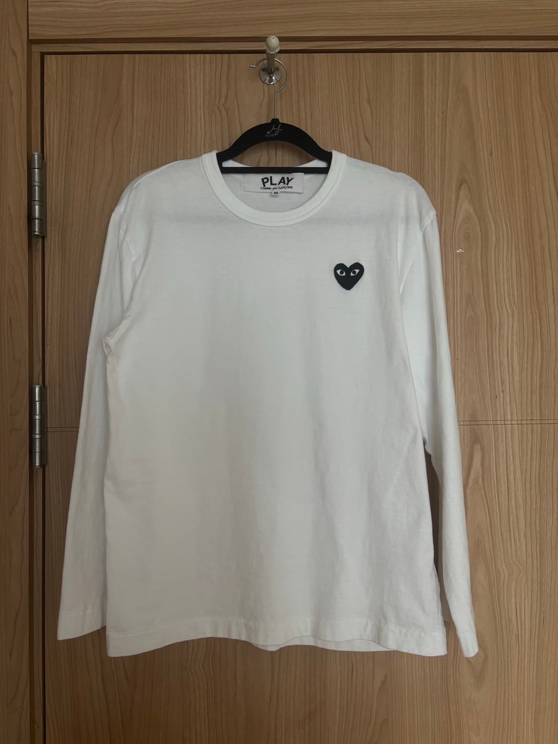 플레이 꼼데가르송 블랙 하트 롱슬리브 티셔츠 화이트 M 상품이미지2