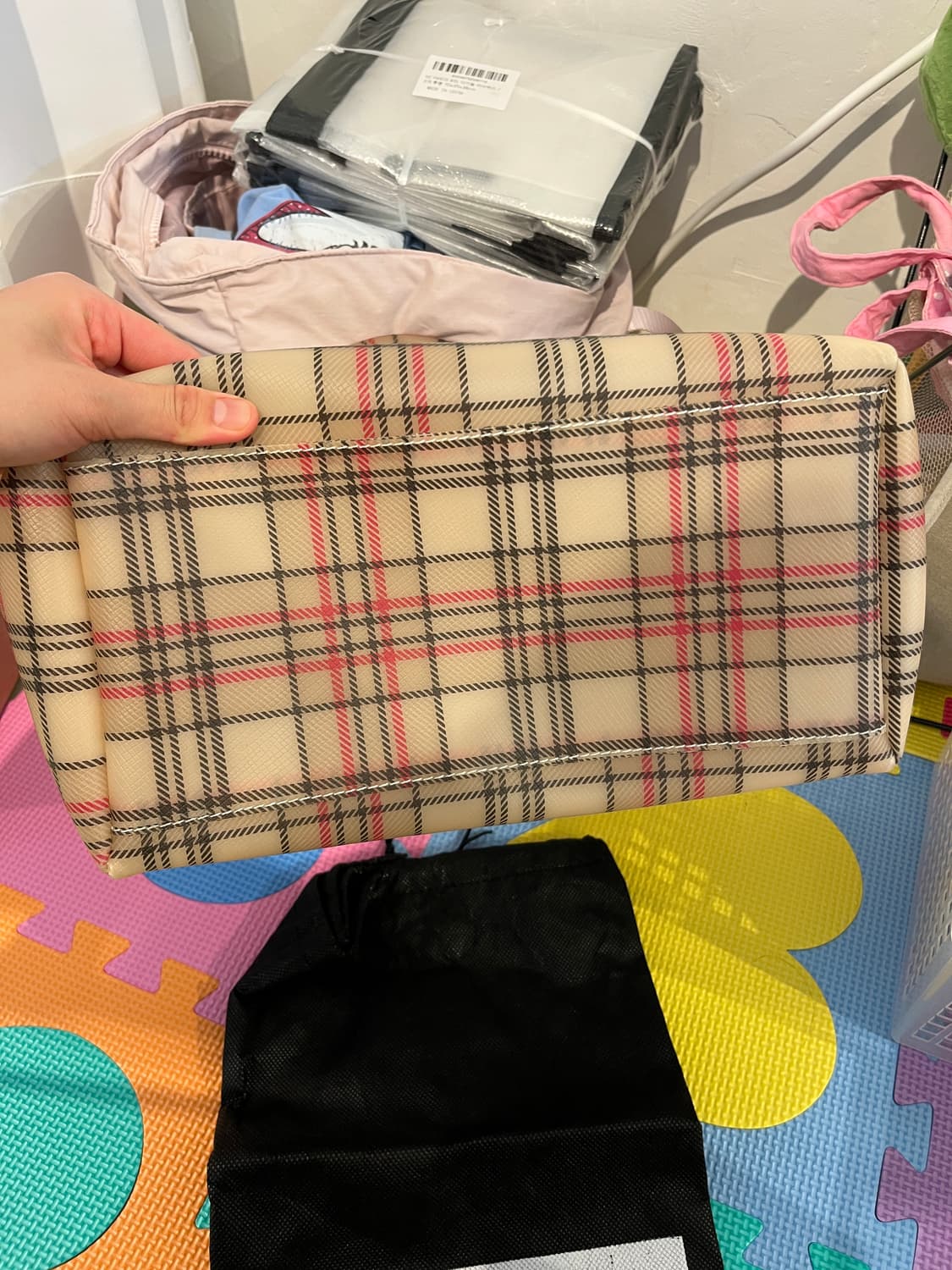 체크무늬 PVC백 🌀 상품이미지9