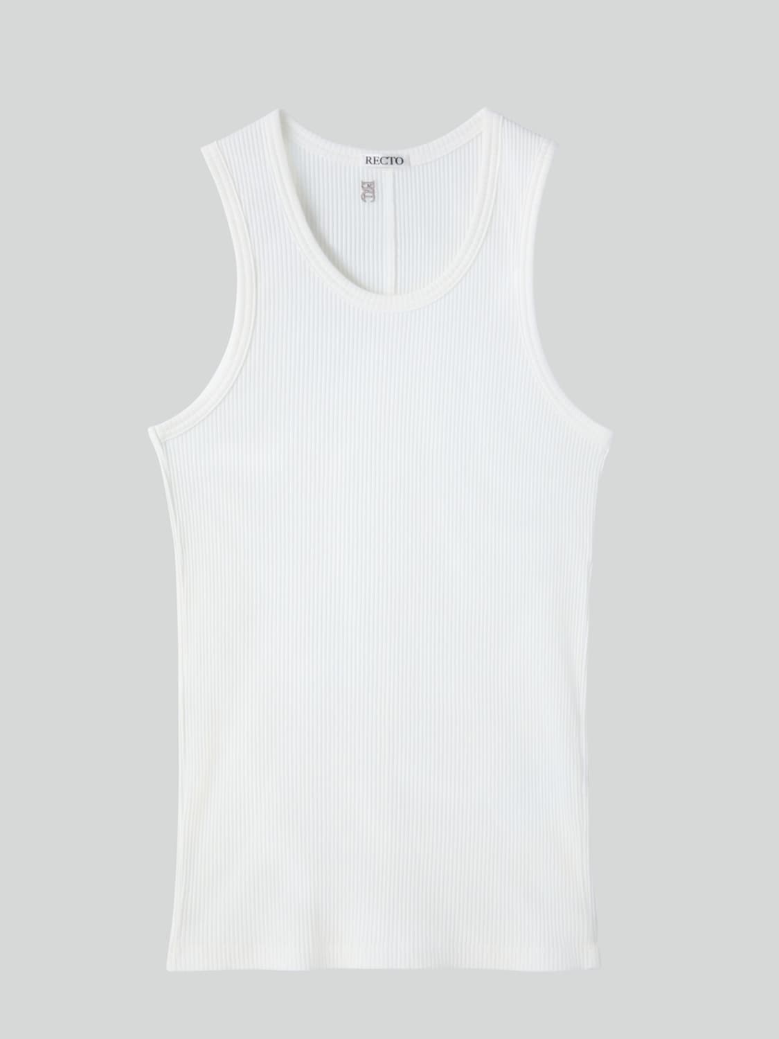 렉토 26SS 골지 립 탱크탑 슬리브리스 오프화이트 상품이미지1