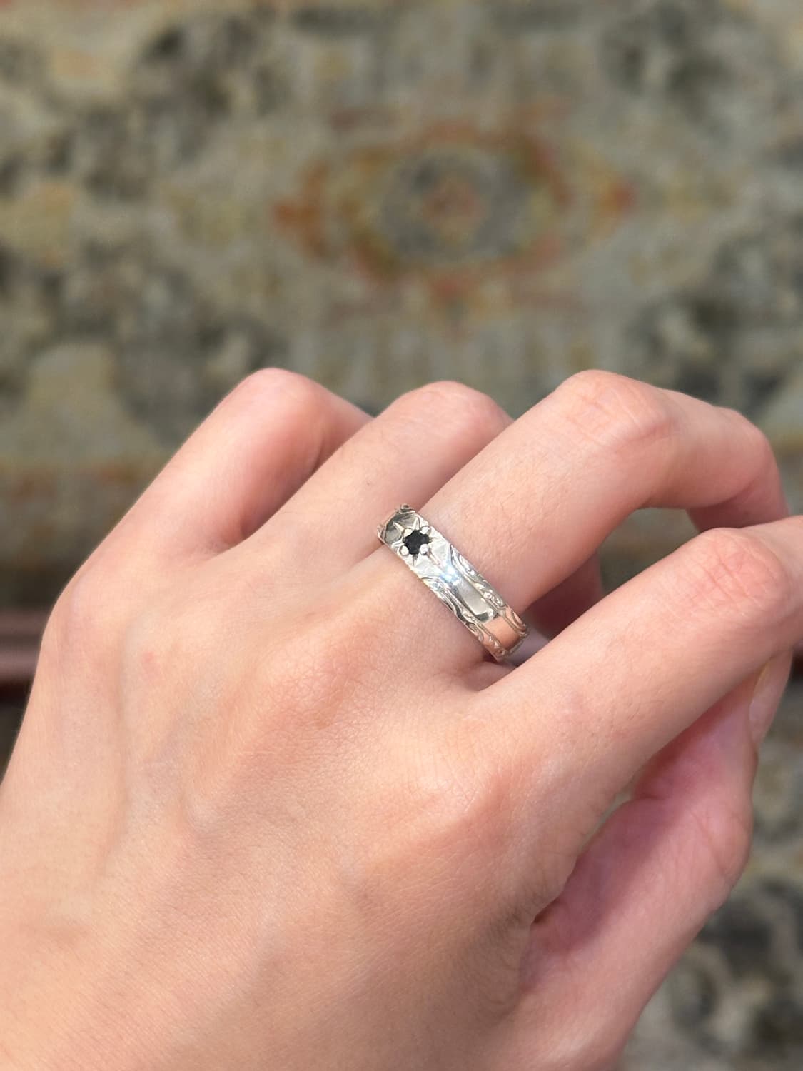Black Stone 925 Sterling Silver Ring 상품이미지3