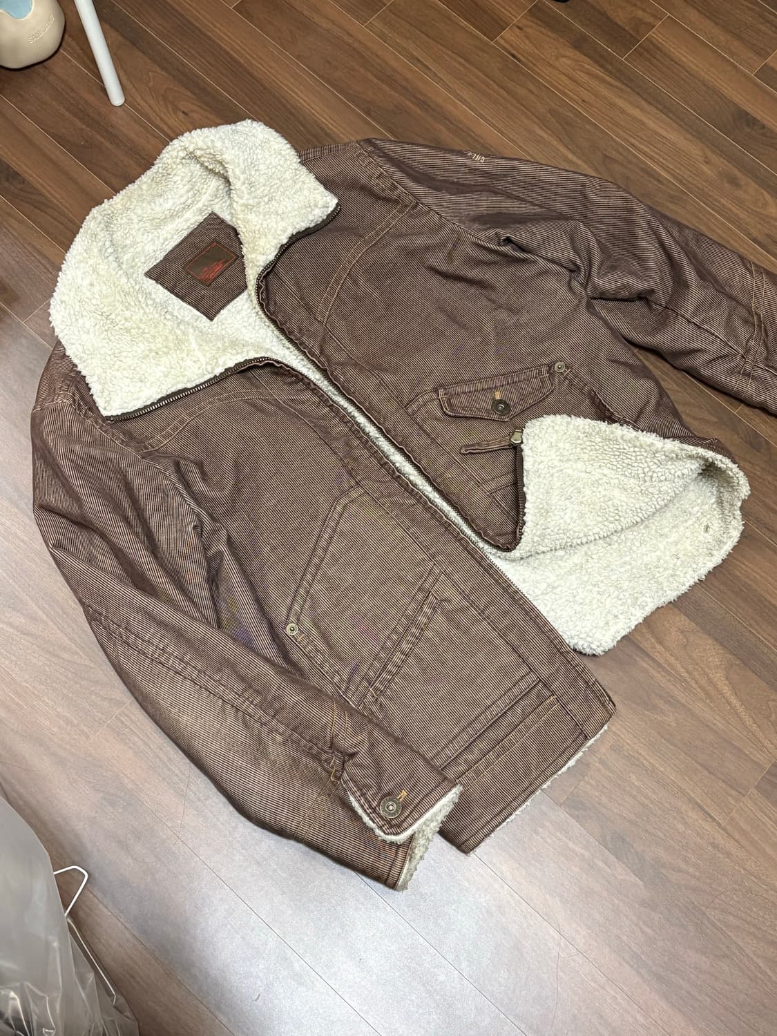 빈티지 브라운 골덴 털 자켓 상품이미지1