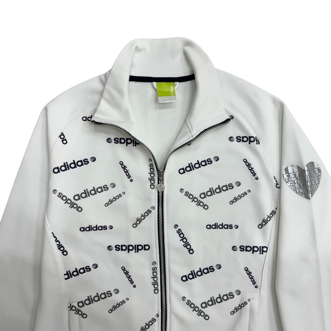 아디다스 00s 여자 여성 우먼스 화이트 멀티 로고 져지 자켓 L 상품이미지3
