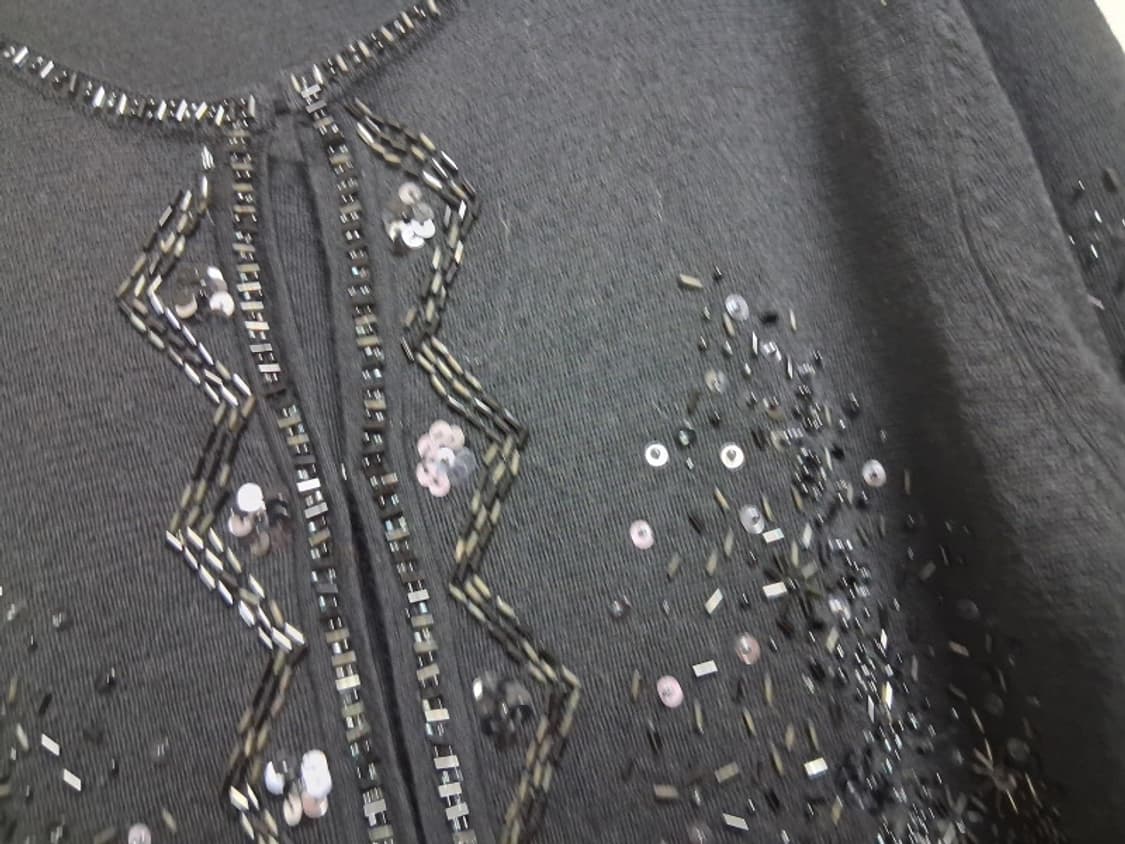 일본수입구제 GUEST JOCONDE   100% 순모 검정 비즈 니트가 상품이미지5