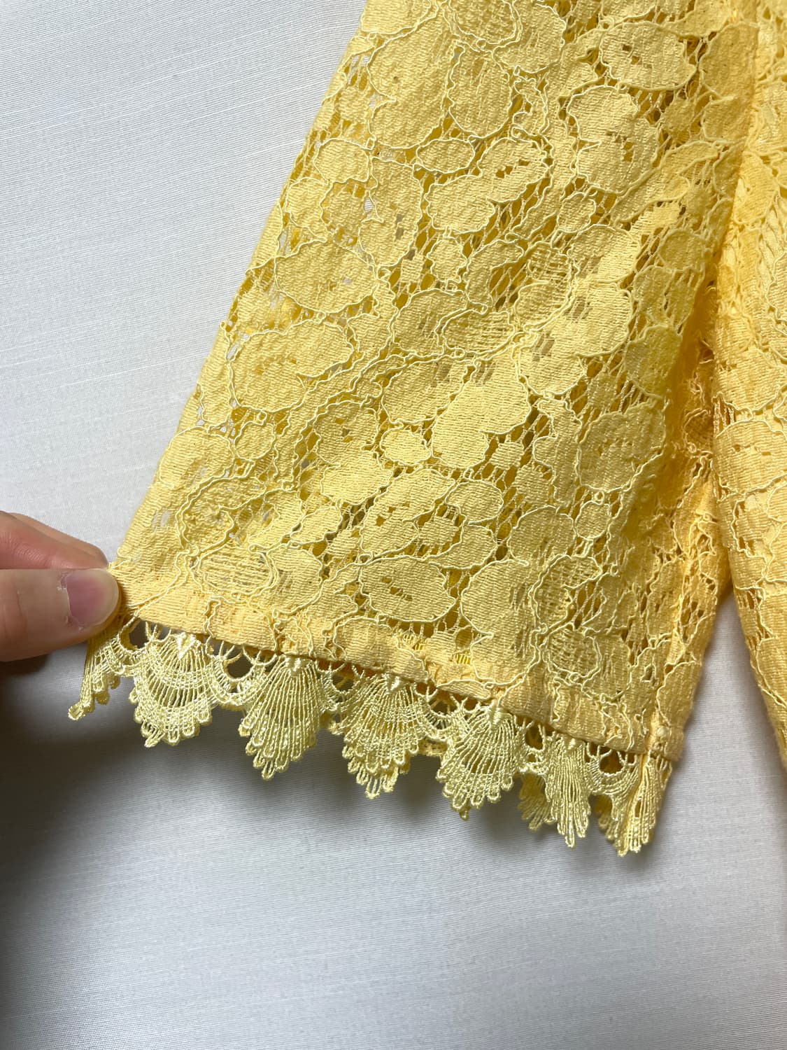 (새상품) 여성 잇미샤 레이스 펀칭 반팔 플레어 원피스 55 _ 옐로우 상품이미지4