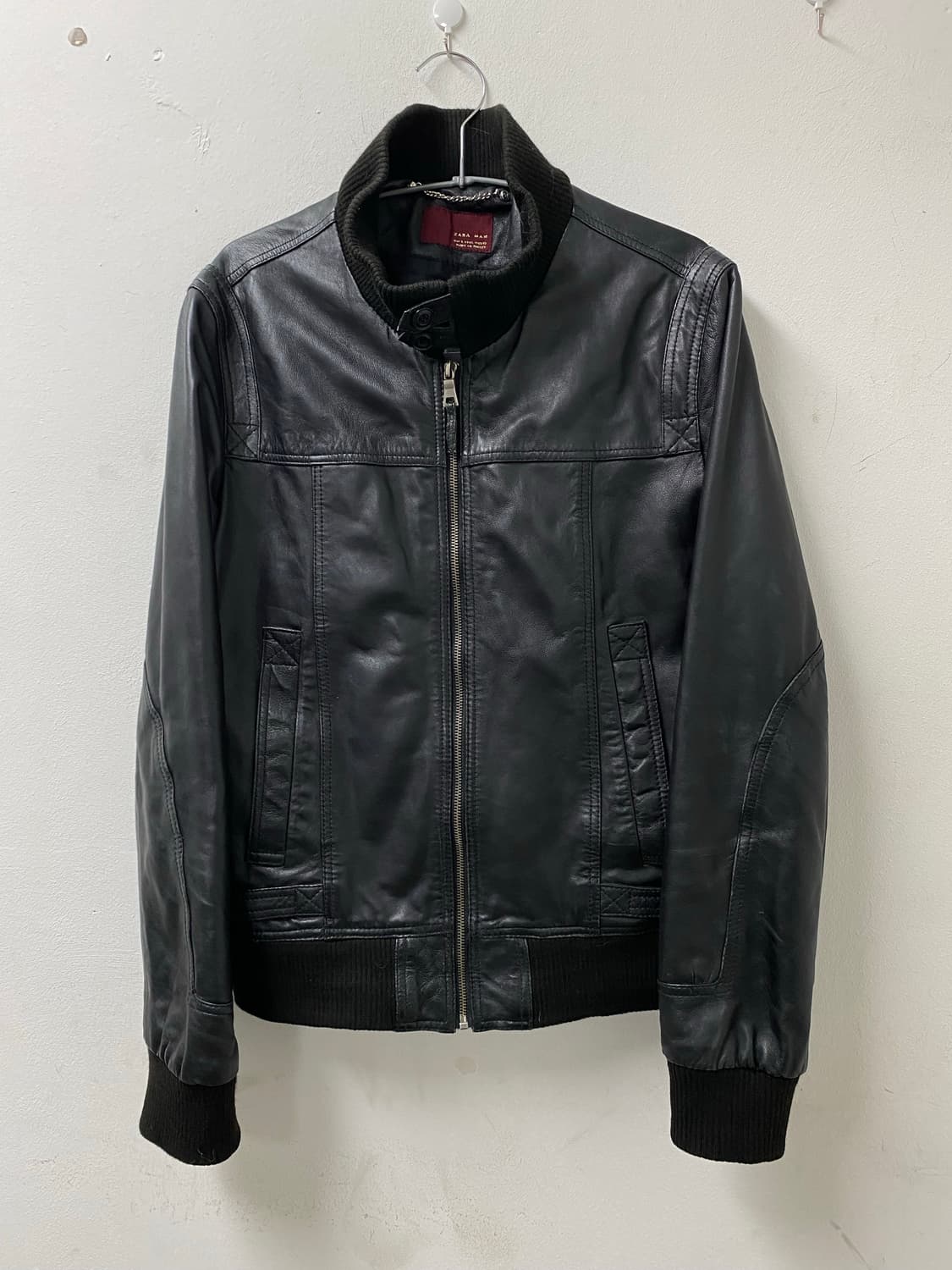 [Zara]Minimal Black Shell Leather Jacket 상품이미지1