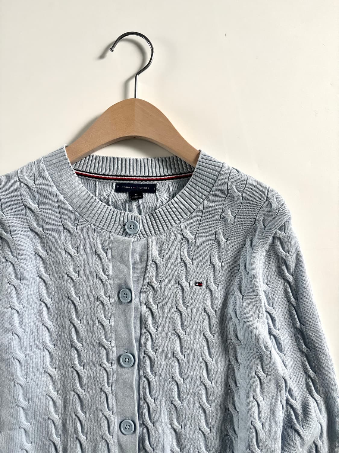 Tommy Hilfiger 타미힐피거 스카이블루 케이블 코튼 가디건 상품이미지2