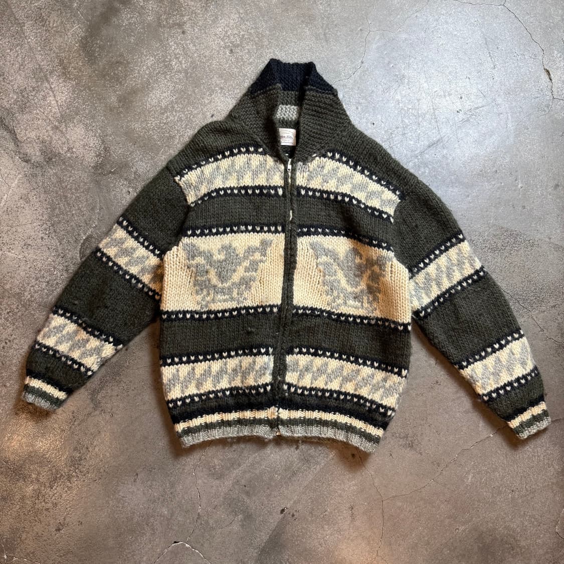 빈티지 울 집업 코위찬 상품이미지1