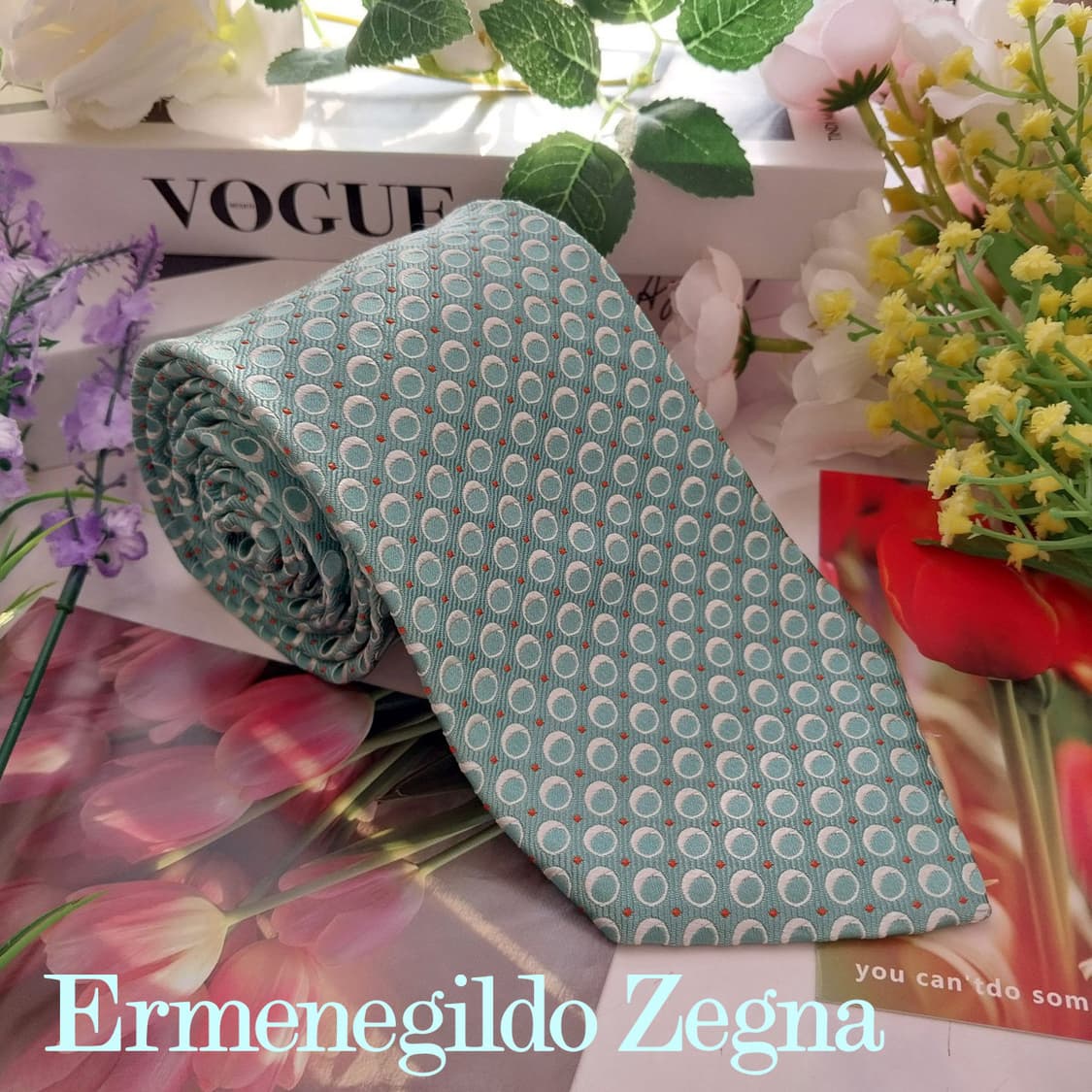 제냐 실크 민트 자카드 패턴 넥타이 9.2cm A+등급 K1386
 상품이미지1