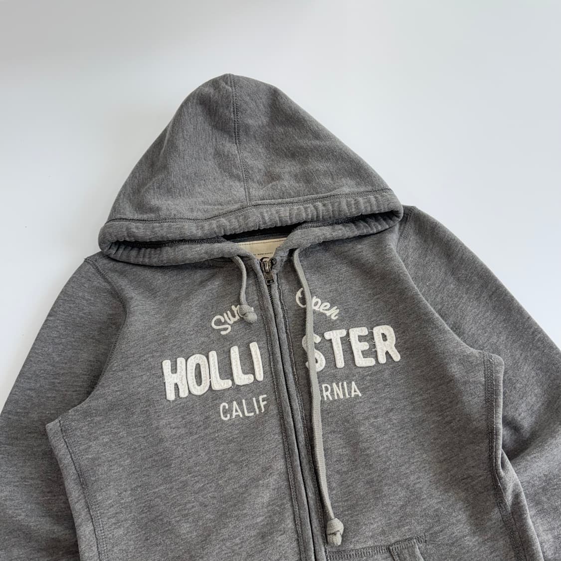 Hollister 홀리스터 스펠아웃로고 그레이 후드집업 상품이미지4