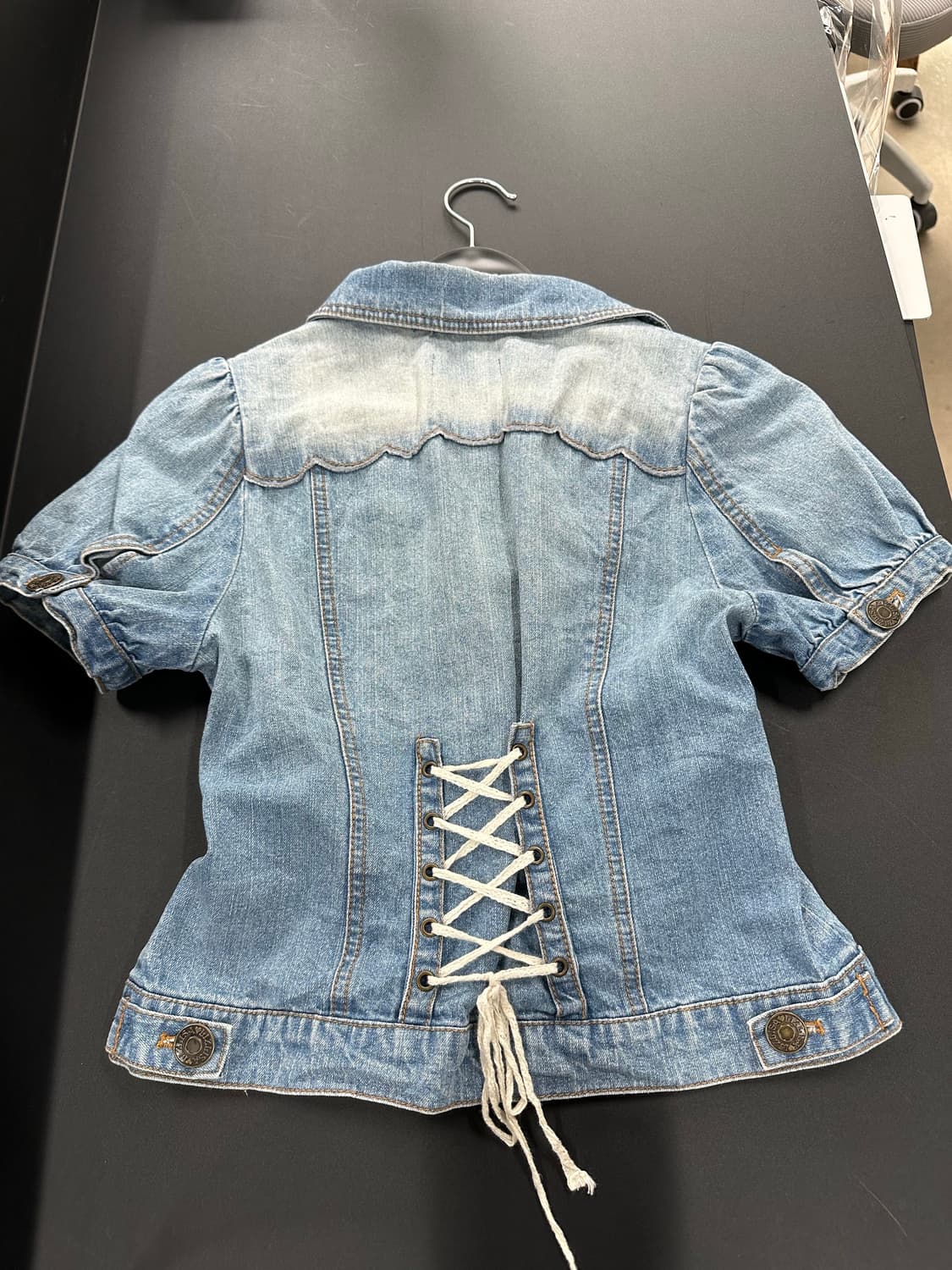 리즈리사 아일렛 포켓 반팔데님자켓 상품이미지6