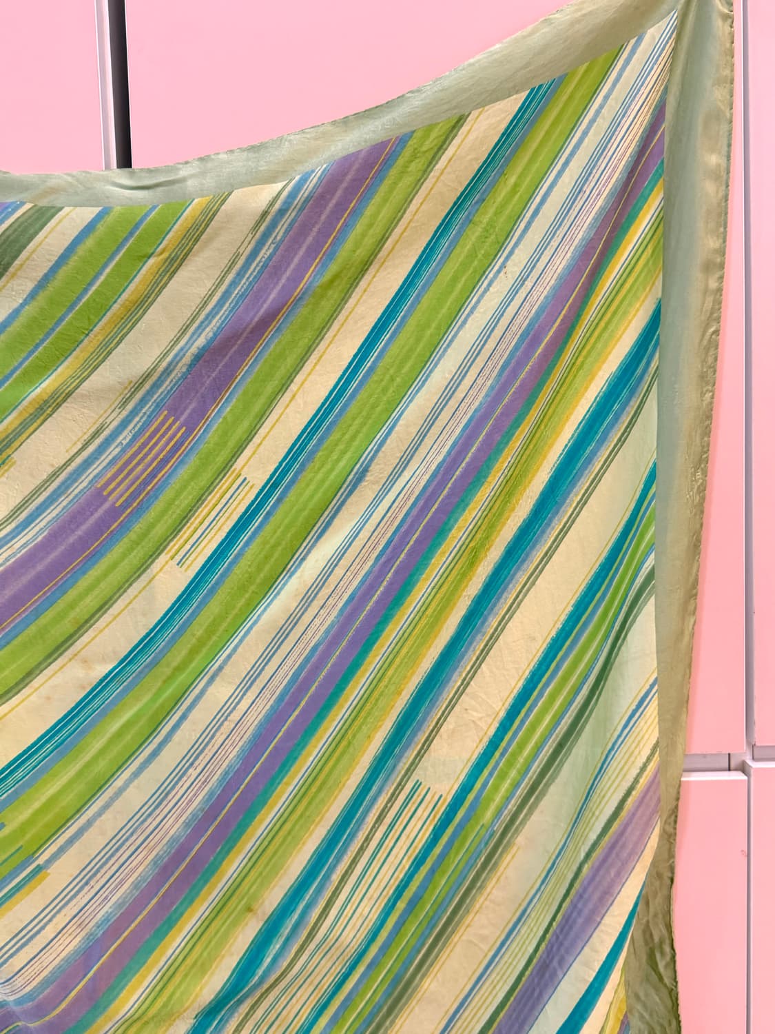 빈티지 에스닉 그린 스트라이프 스카프 상품이미지5