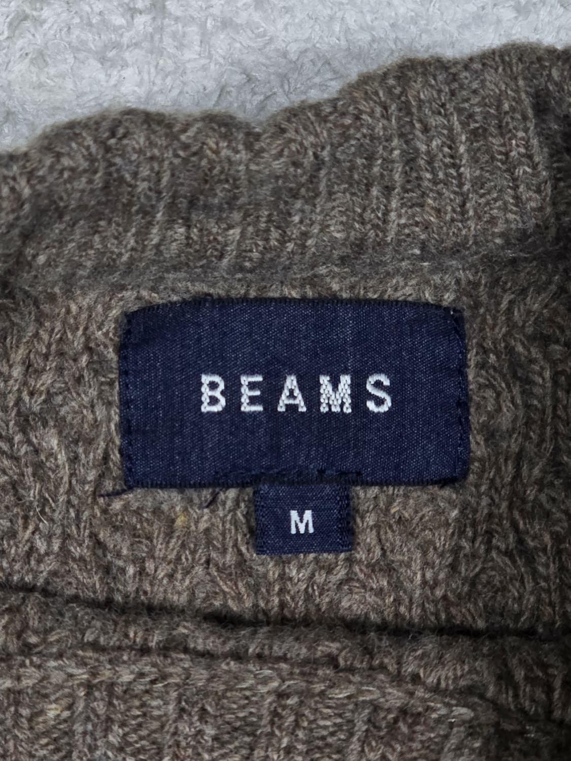 Beams 빔즈 케이블 브라운 니트 스웨터 M사이즈 상품이미지4