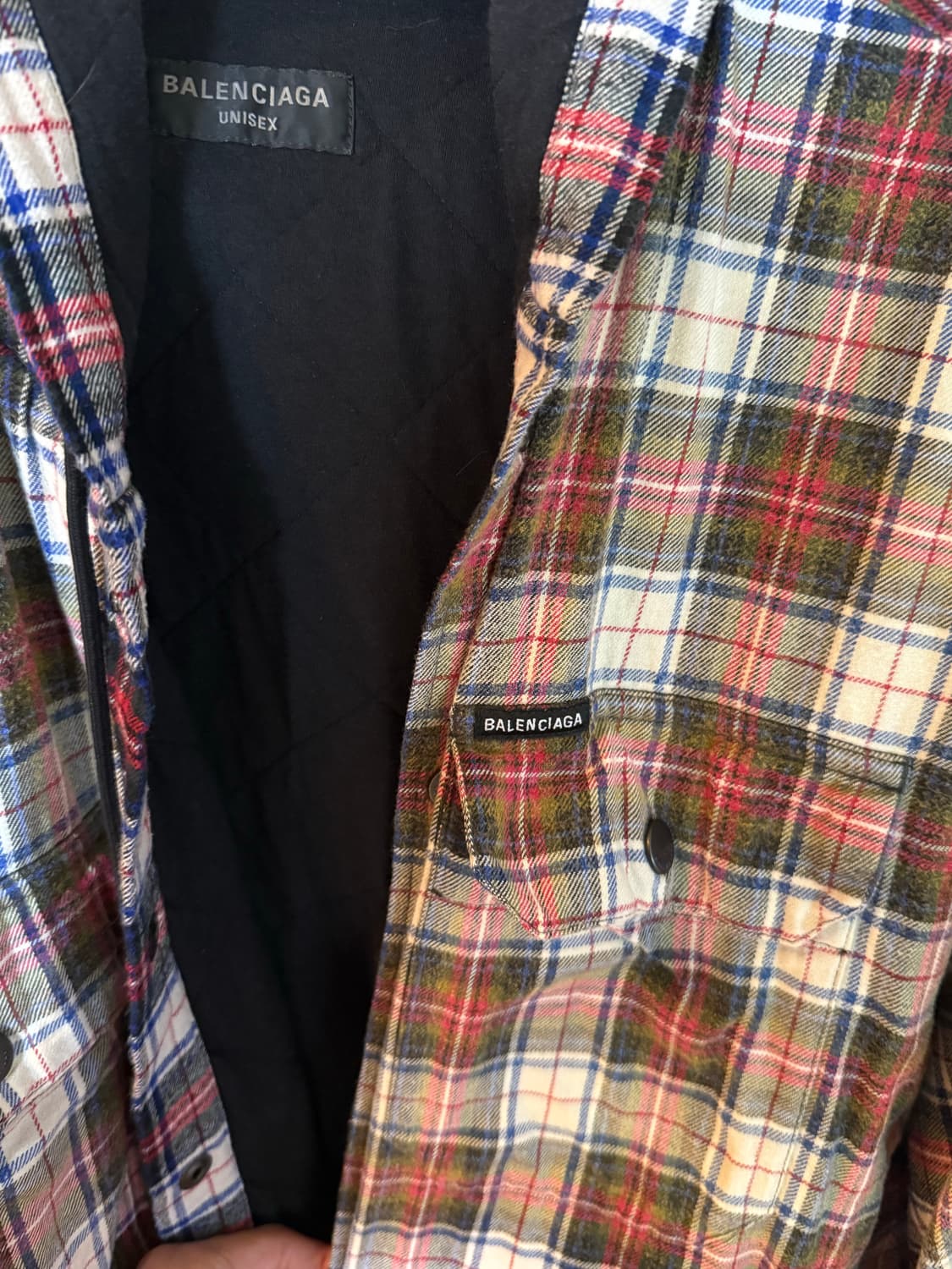 발렌시아가 블리치드 체크셔츠 S사이즈 상품이미지2