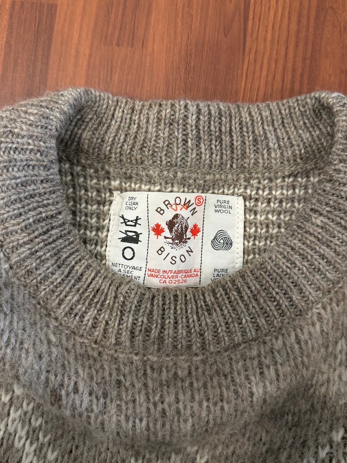 90s Brown Bison 빈티지 버진울 니트 (made Canada) 상품이미지7