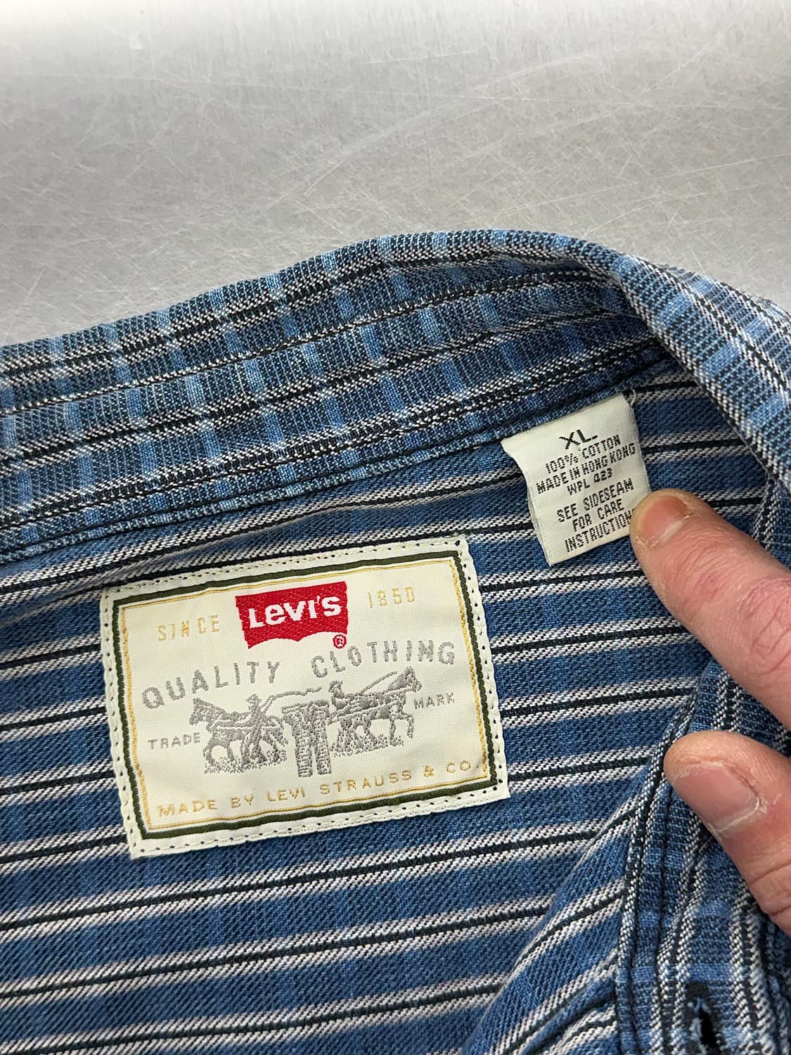 리바이스 90s 블루 스트라이프 컨스트럭션 투 포켓 셔츠 상품이미지7