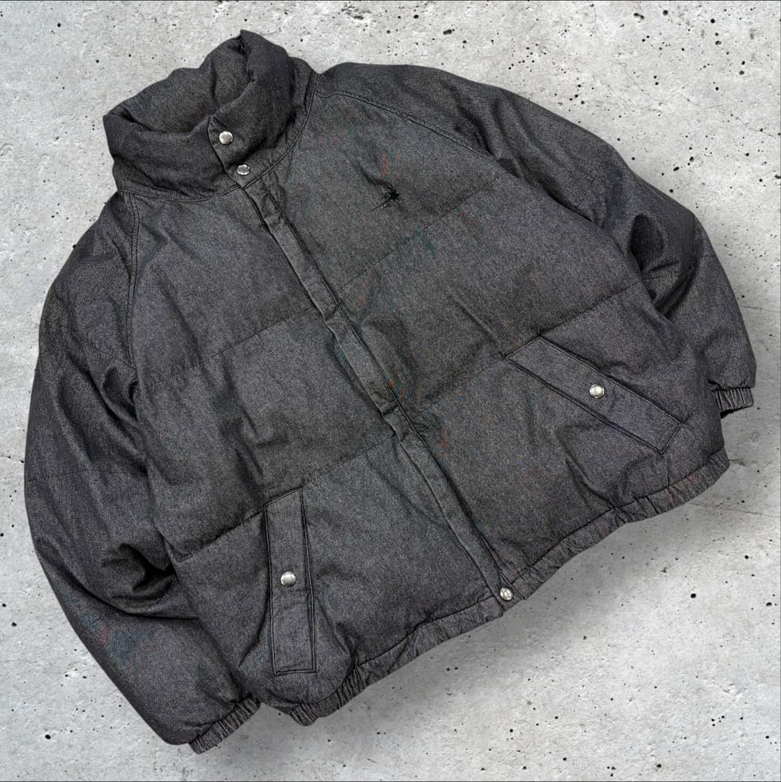 [L] 나이스고스트클럽 흑청 데님 푸퍼 패딩 자켓 블랙 C568 상품이미지1