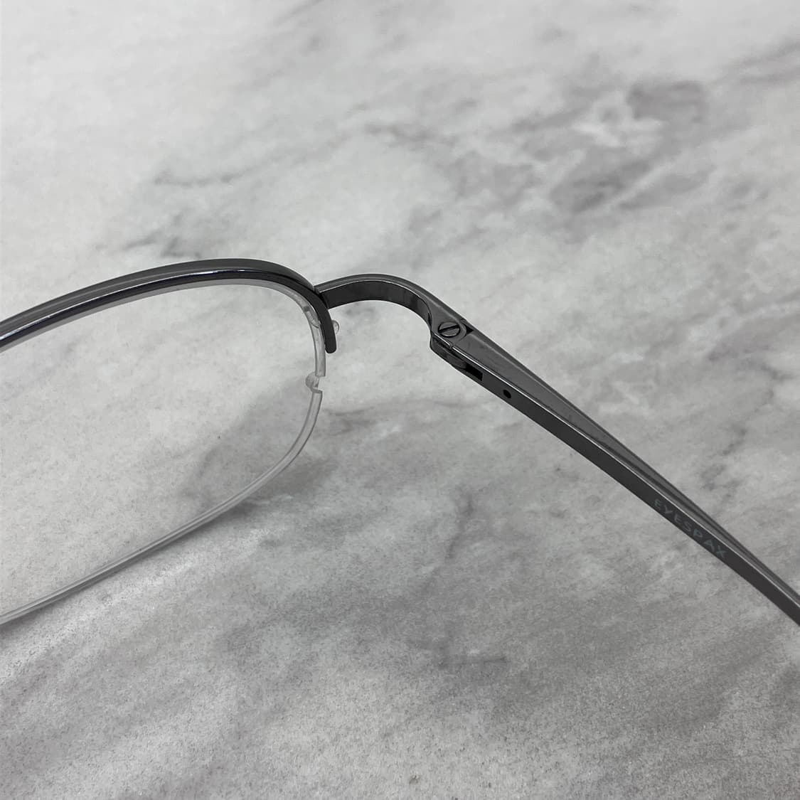 C72 EYESPAX 건메탈 소프트 스퀘어 반무테 안경 상품이미지3