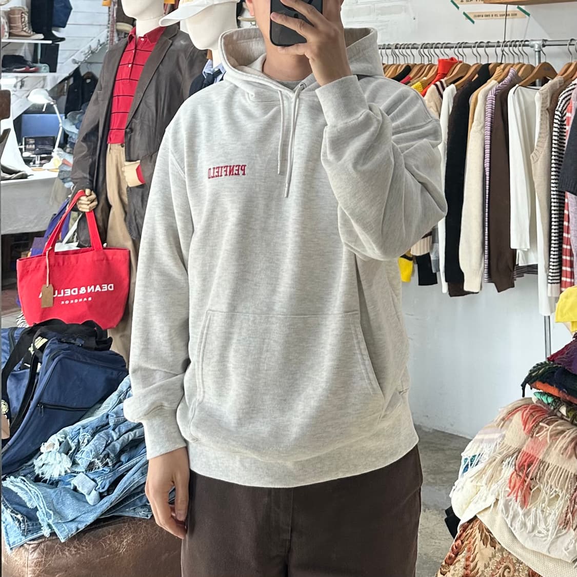 (착용컷) Penfield 자수 후드 티셔츠 (남성용 105) 상품이미지3