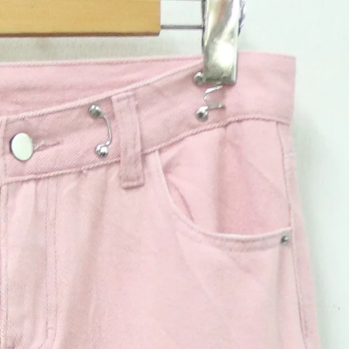 핑크 피그먼트  와이드 코튼 팬츠 61404 상품이미지5