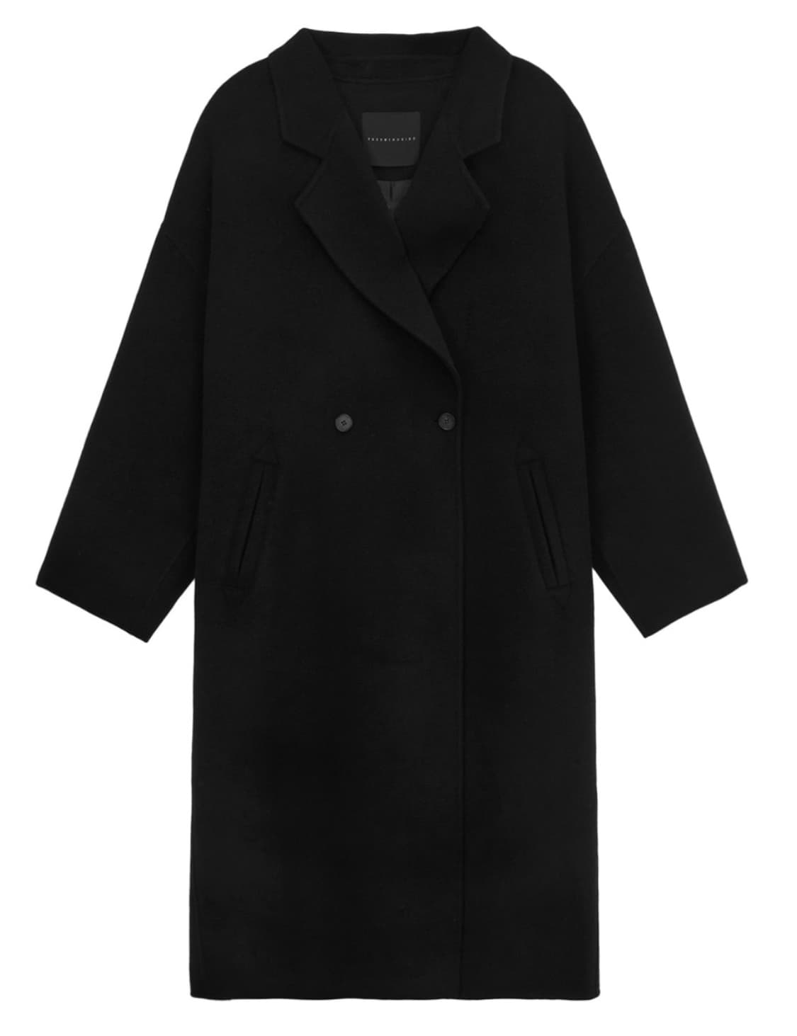 트리밍버드 핸드메이드 와이드 롱코트 블랙 상품이미지4