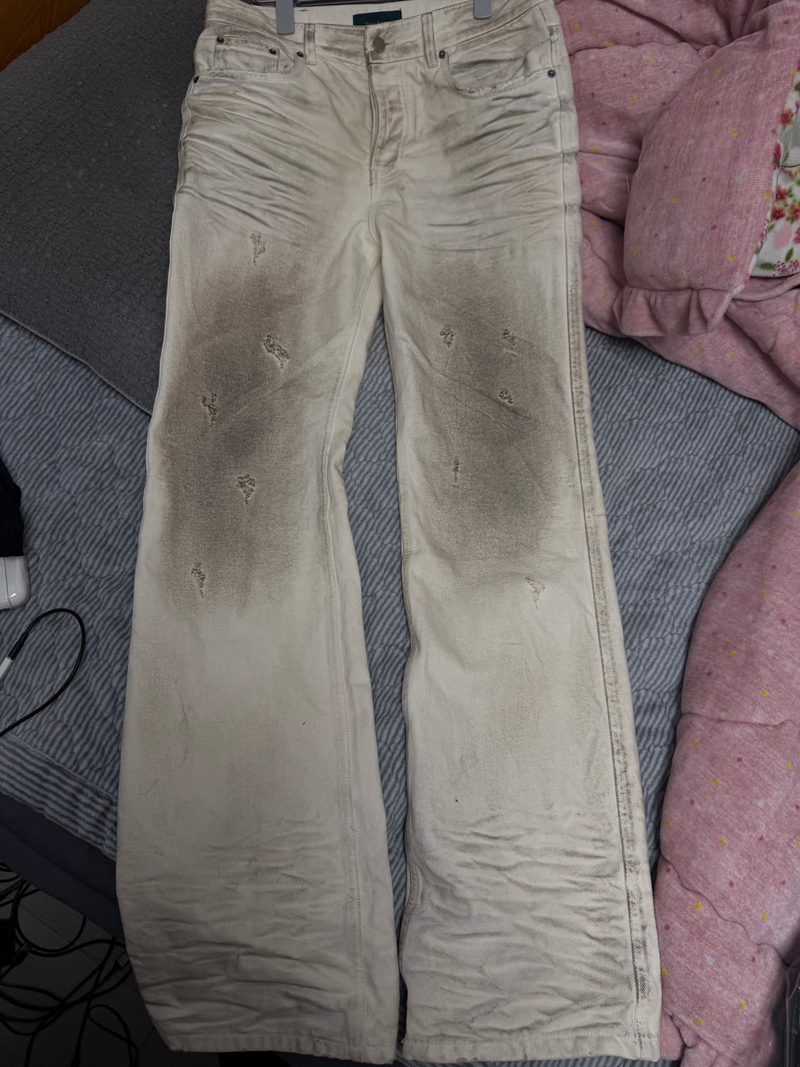 (0) 언더마이카 링클드 더티 아이보리 데님 상품이미지2