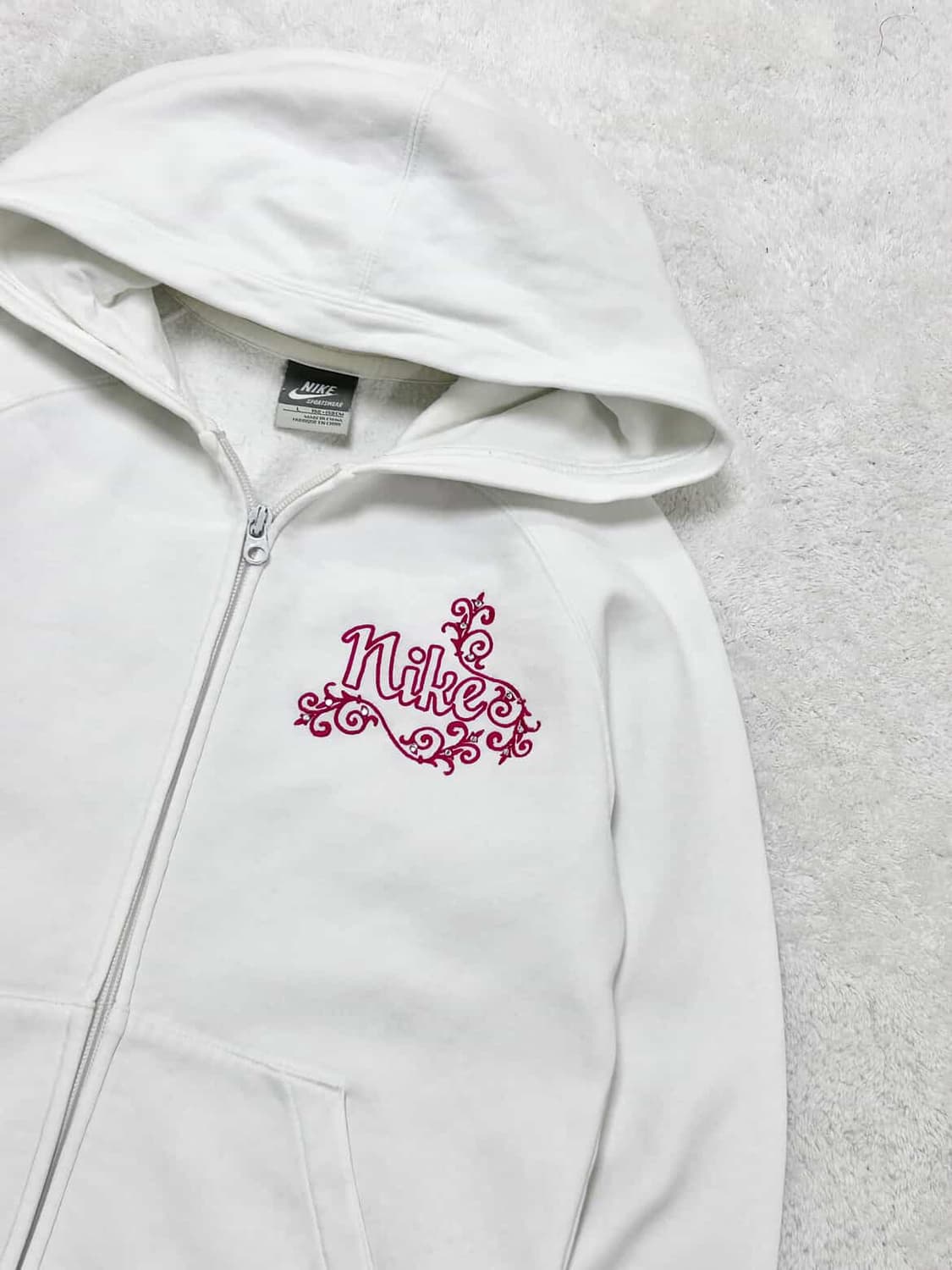 나이키 핑크로고 화이트 후드집업 상품이미지6