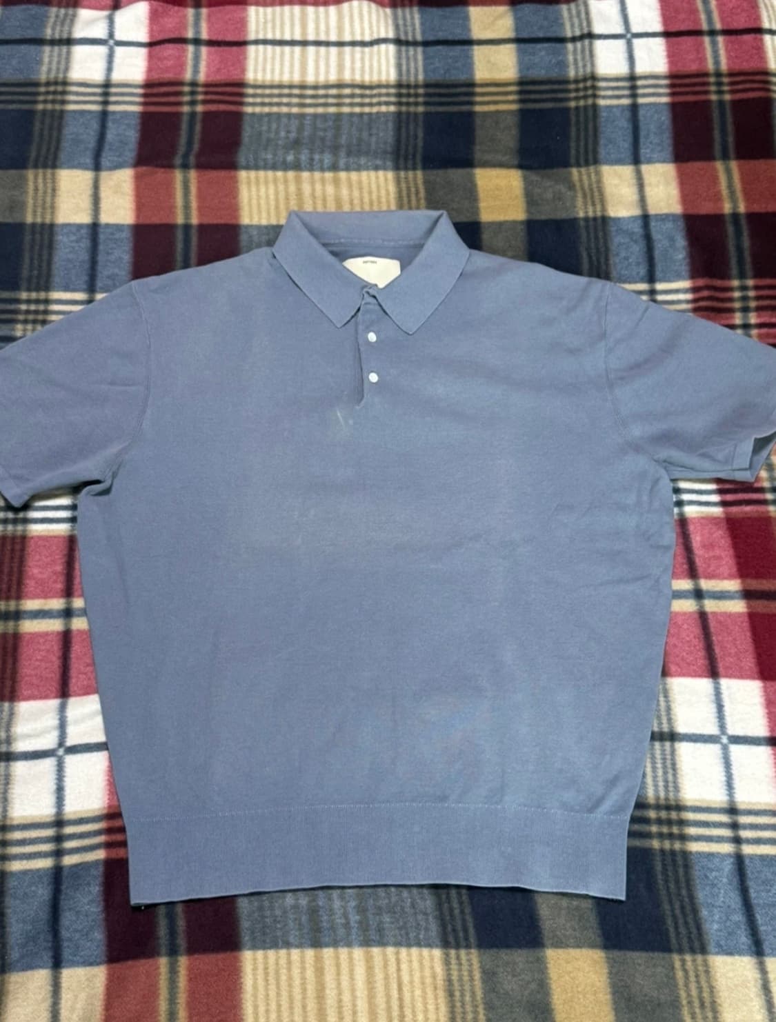 포터리 반팔 카라 니트 (블루, 3) 상품이미지3