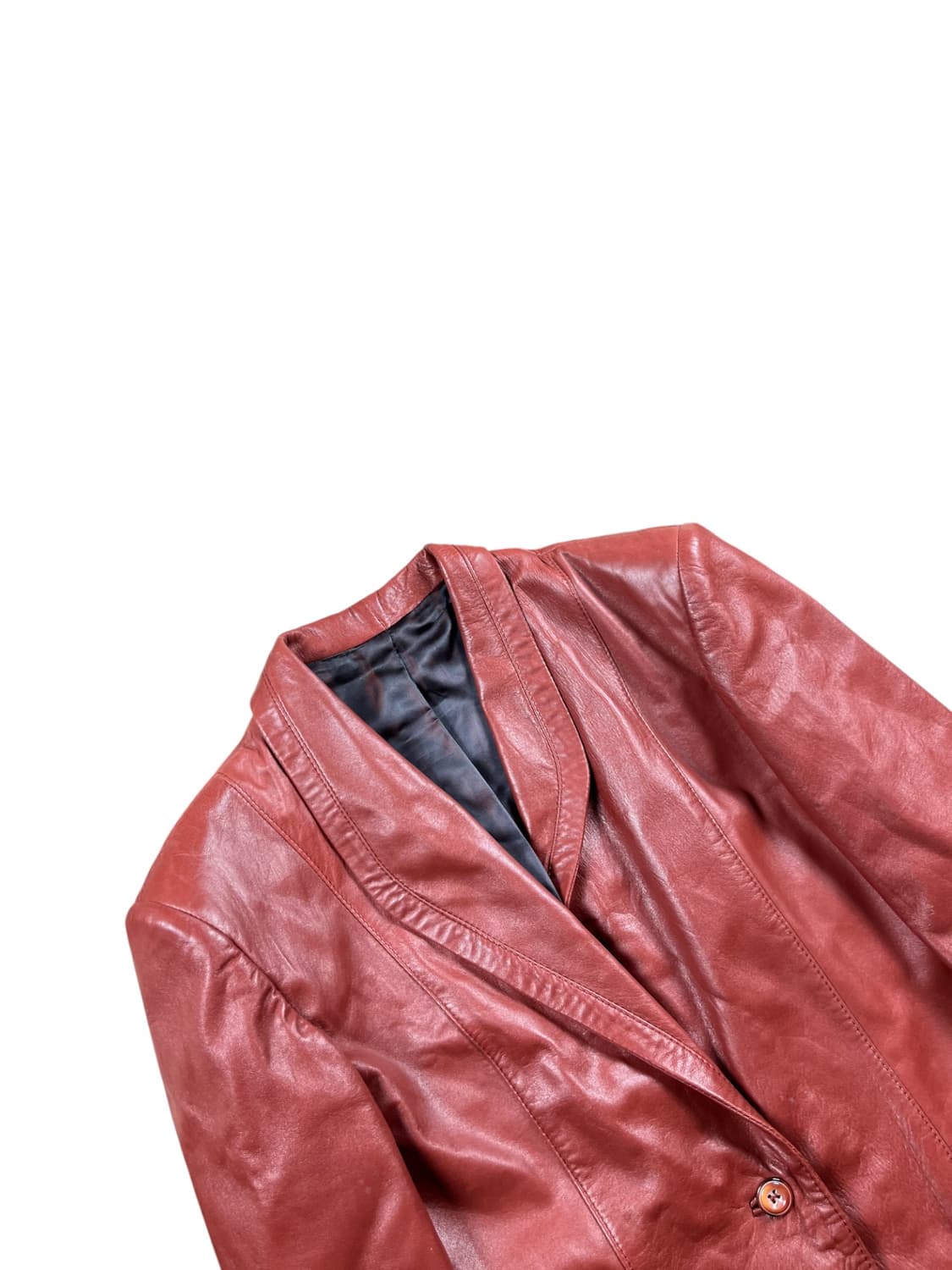 Acuario (Made in Spain) 레드 컬러 레더 블레이저 상품이미지2