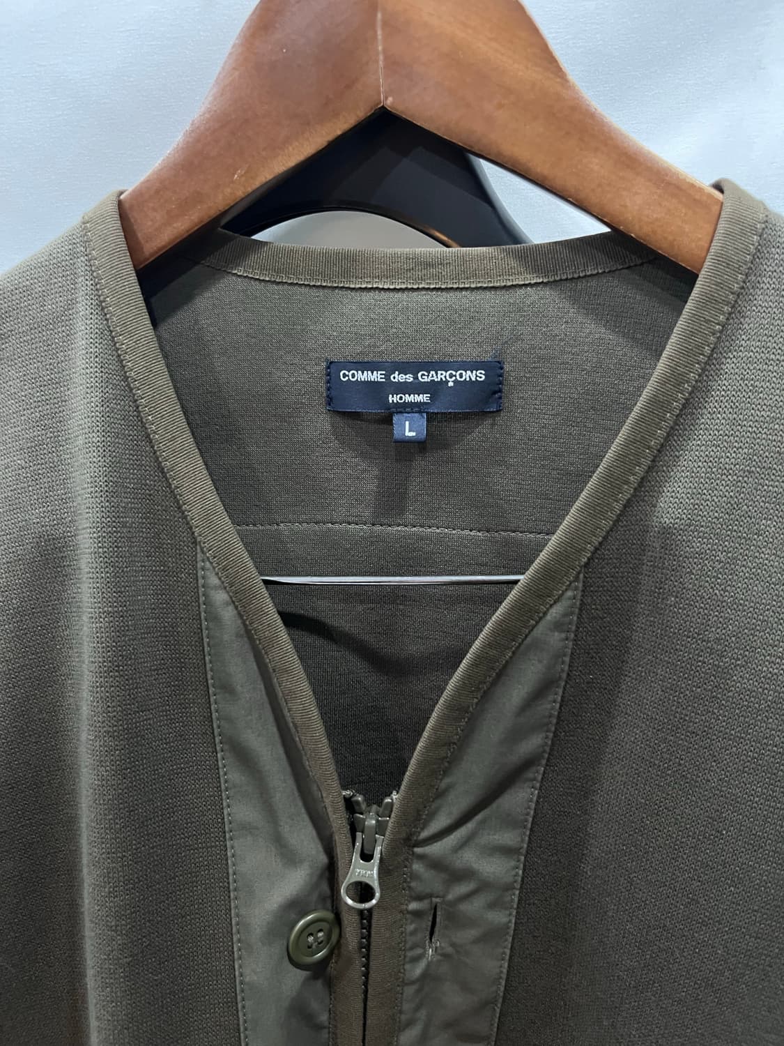 꼼데가르송 옴므 카키 가디건 L 상품이미지2