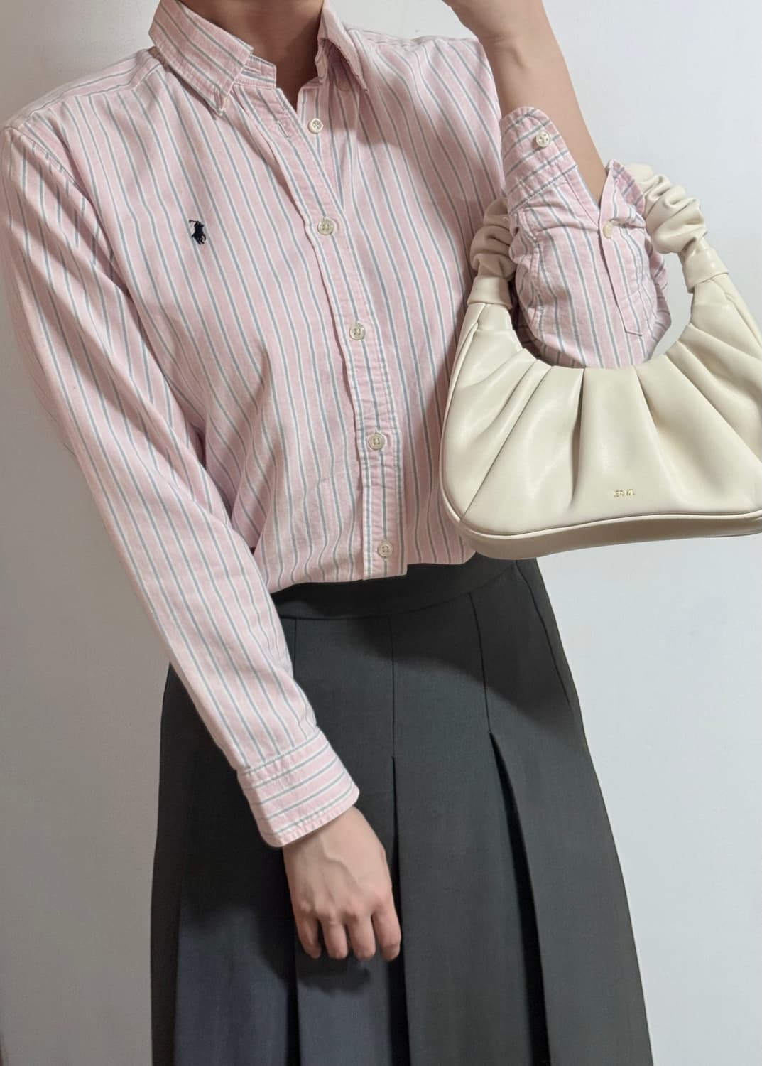 정품 랄프로렌 핑크 스트라이프 옥스퍼드 셔츠 상품이미지1