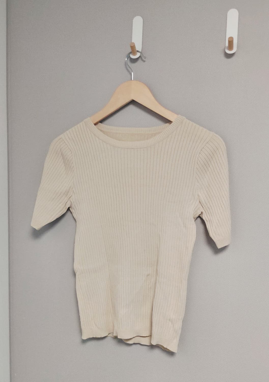 베이직 골지 반팔 니트티 상품이미지2