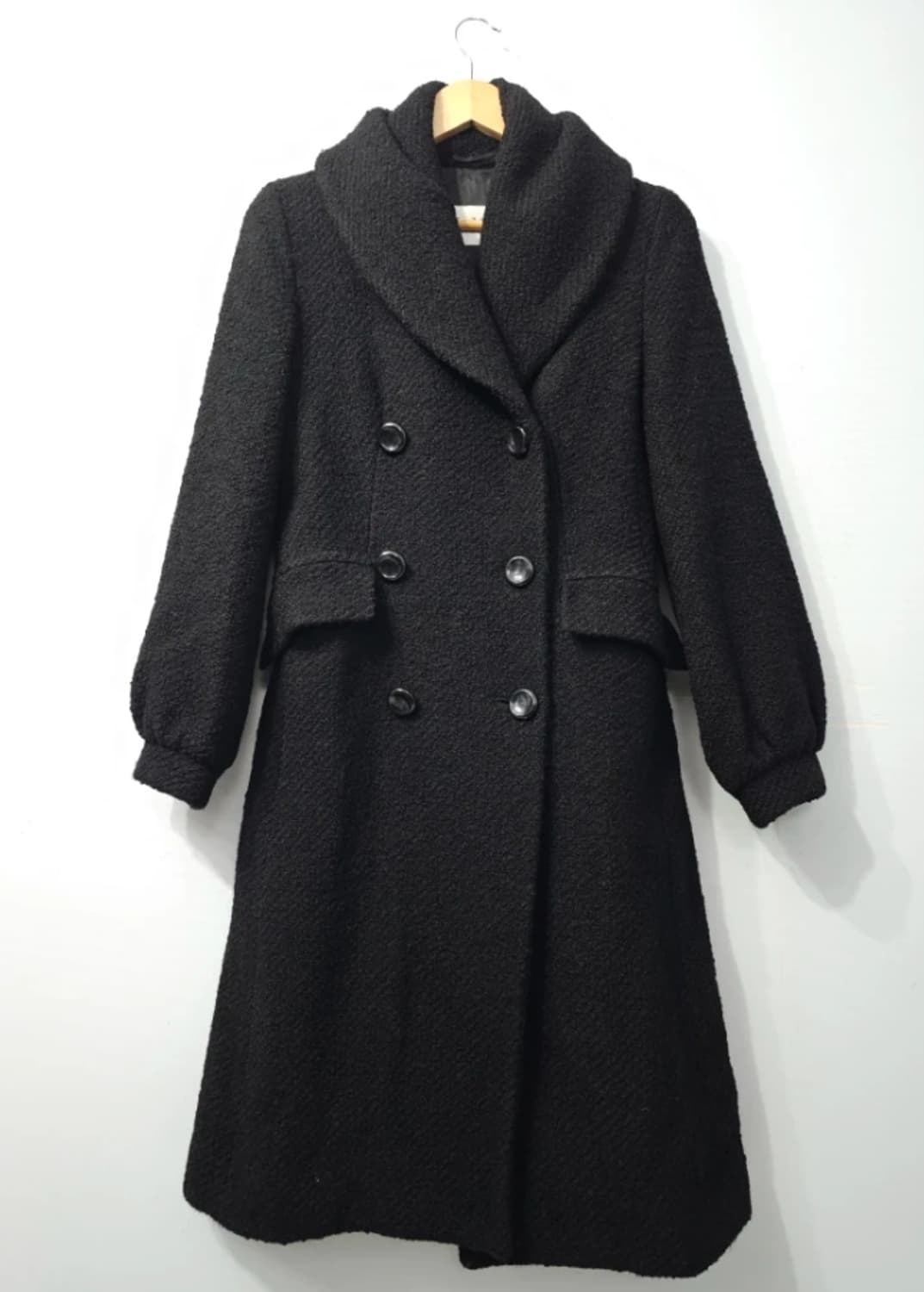 정품 막스마라 블랙 모직 더블 코트 ~66 상품이미지3
