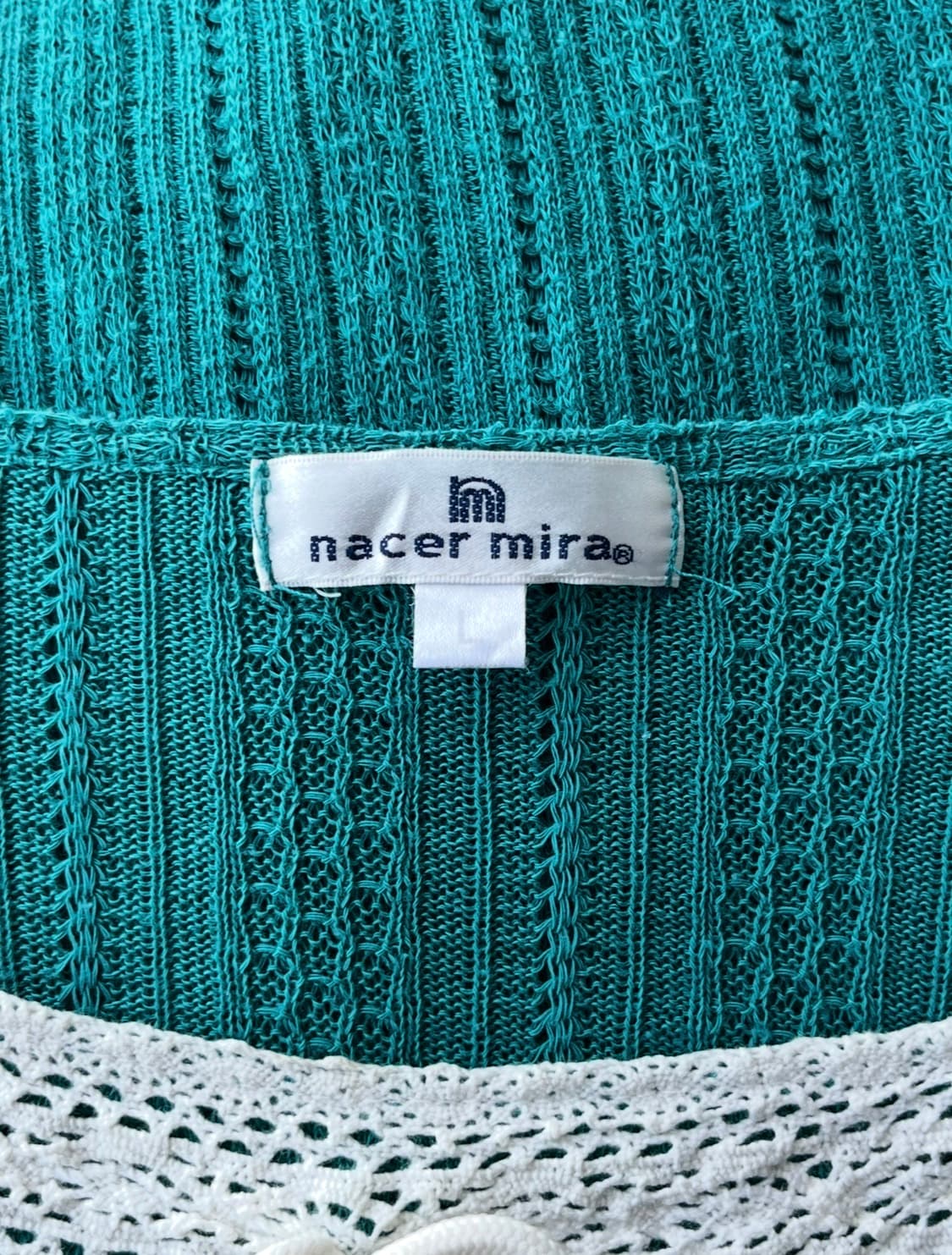 nacer mira 에메랄드 레이스 넥 니트 튜닉 상품이미지8