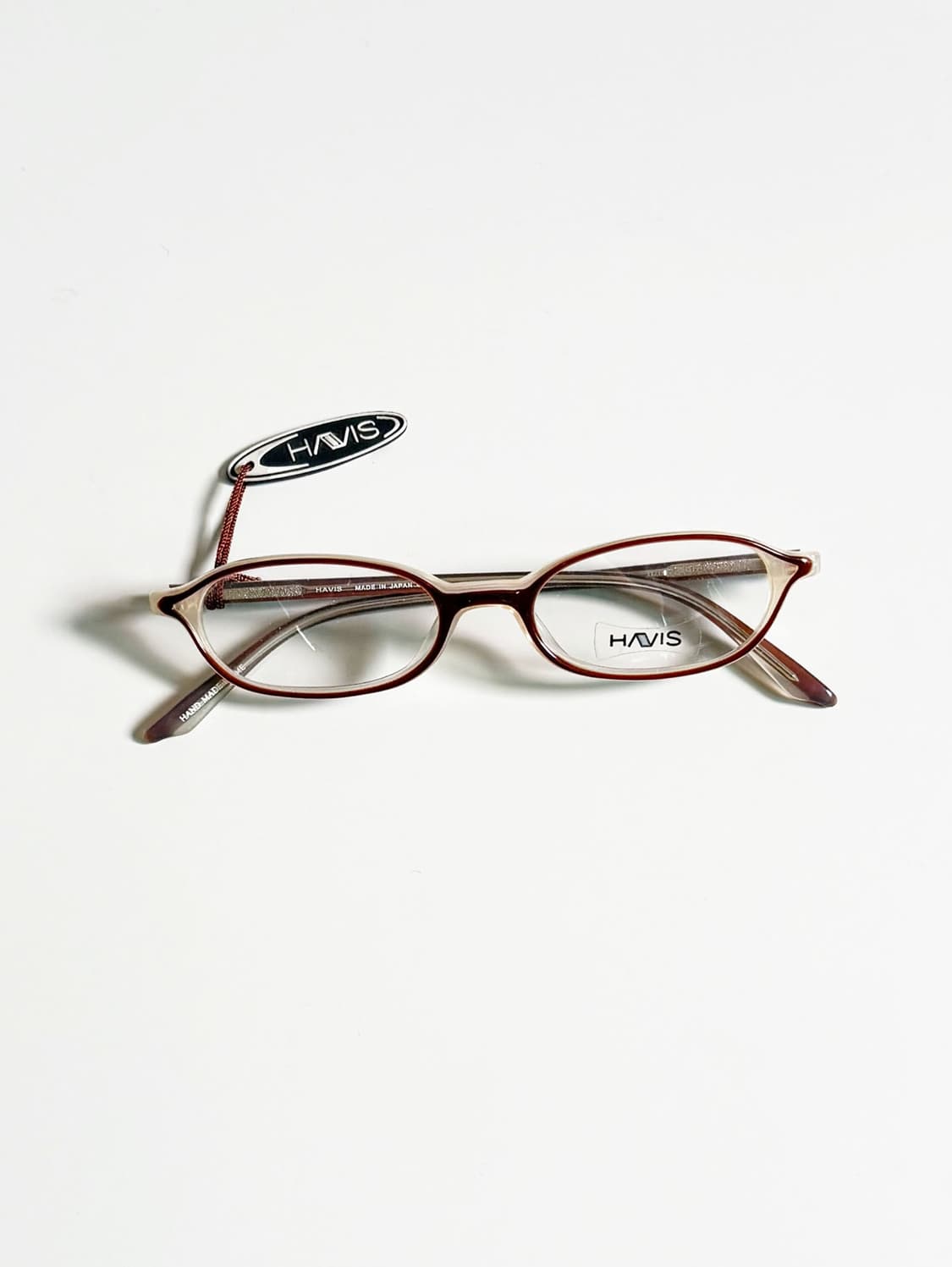 HAVIS 브라운&아이보리 뿔테 오벌 프레임 빈티지 안경 상품이미지1