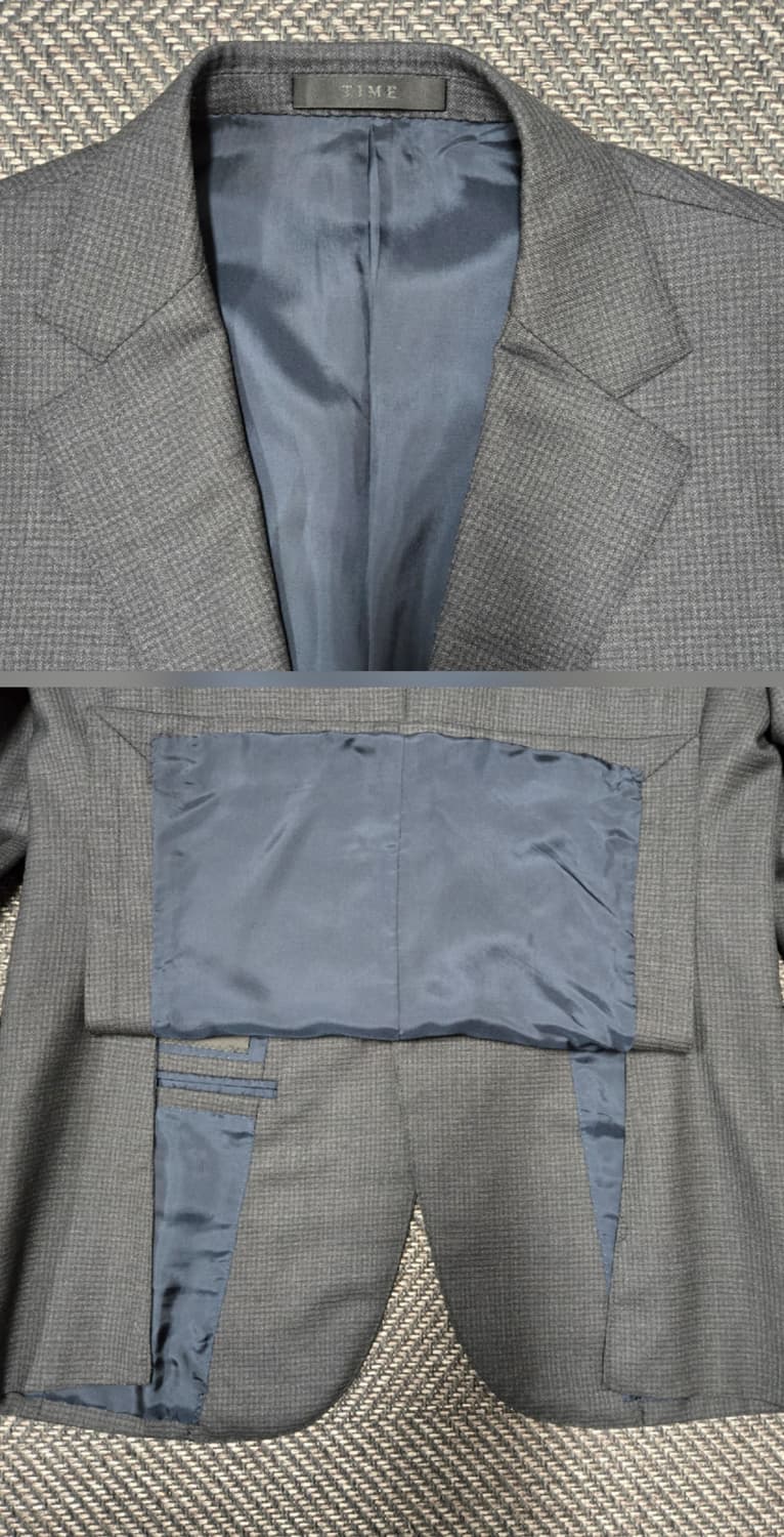 한섬 타임옴므 TIME 체크 정장 자켓 에르메네질 제냐 호주산 울100 상품이미지4
