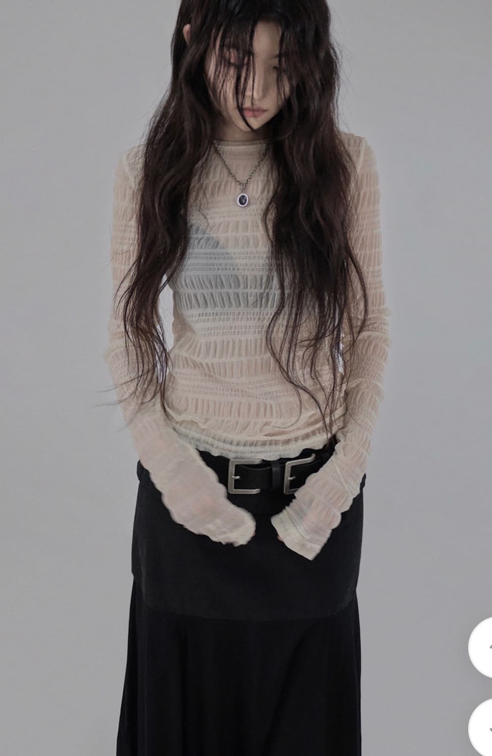 시크윈 레이어드 셔링 시스루티 상품이미지2