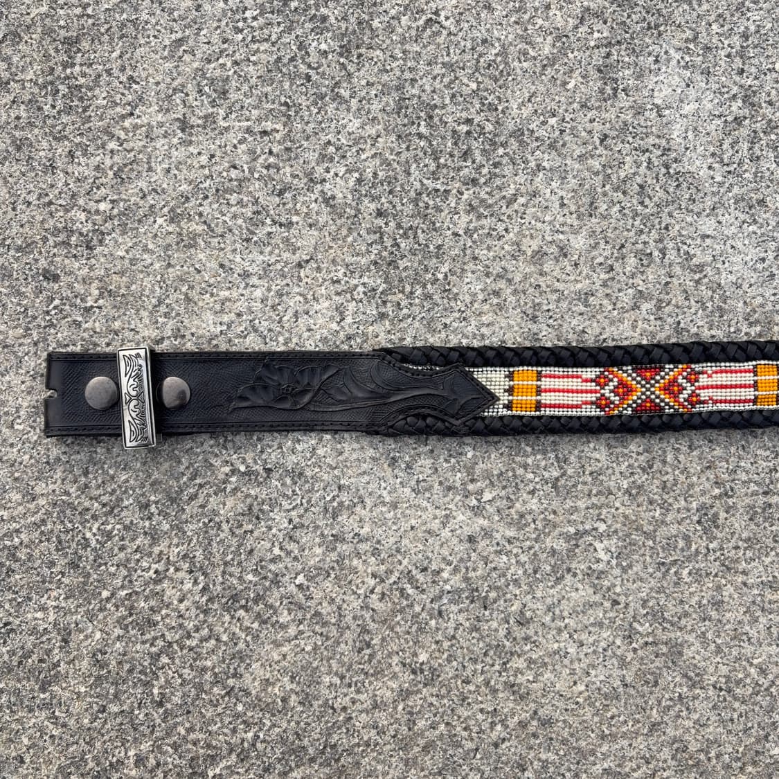 핸드 비즈 웨스턴 레더 벨트 상품이미지4