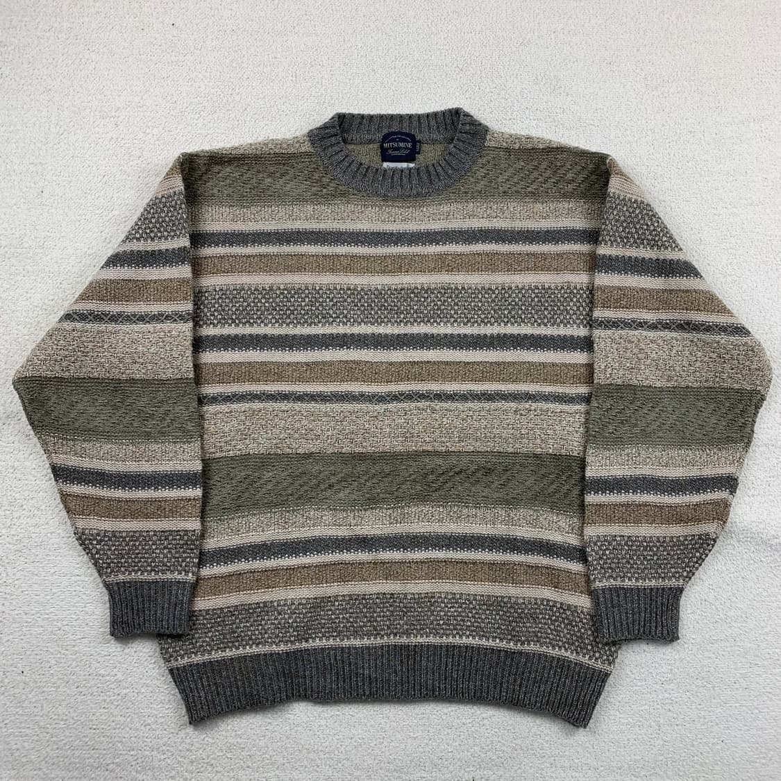 일본빈티지 미츠미네 이태리 울 믹스 스트라이프 니트 상품이미지1