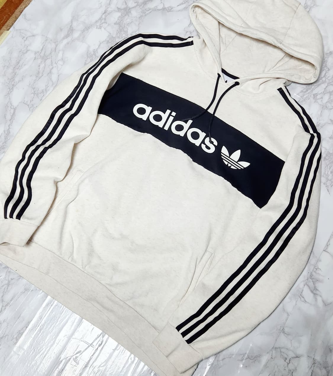 아디다스 삼선 빅로고 오버핏 후드티 상품이미지2