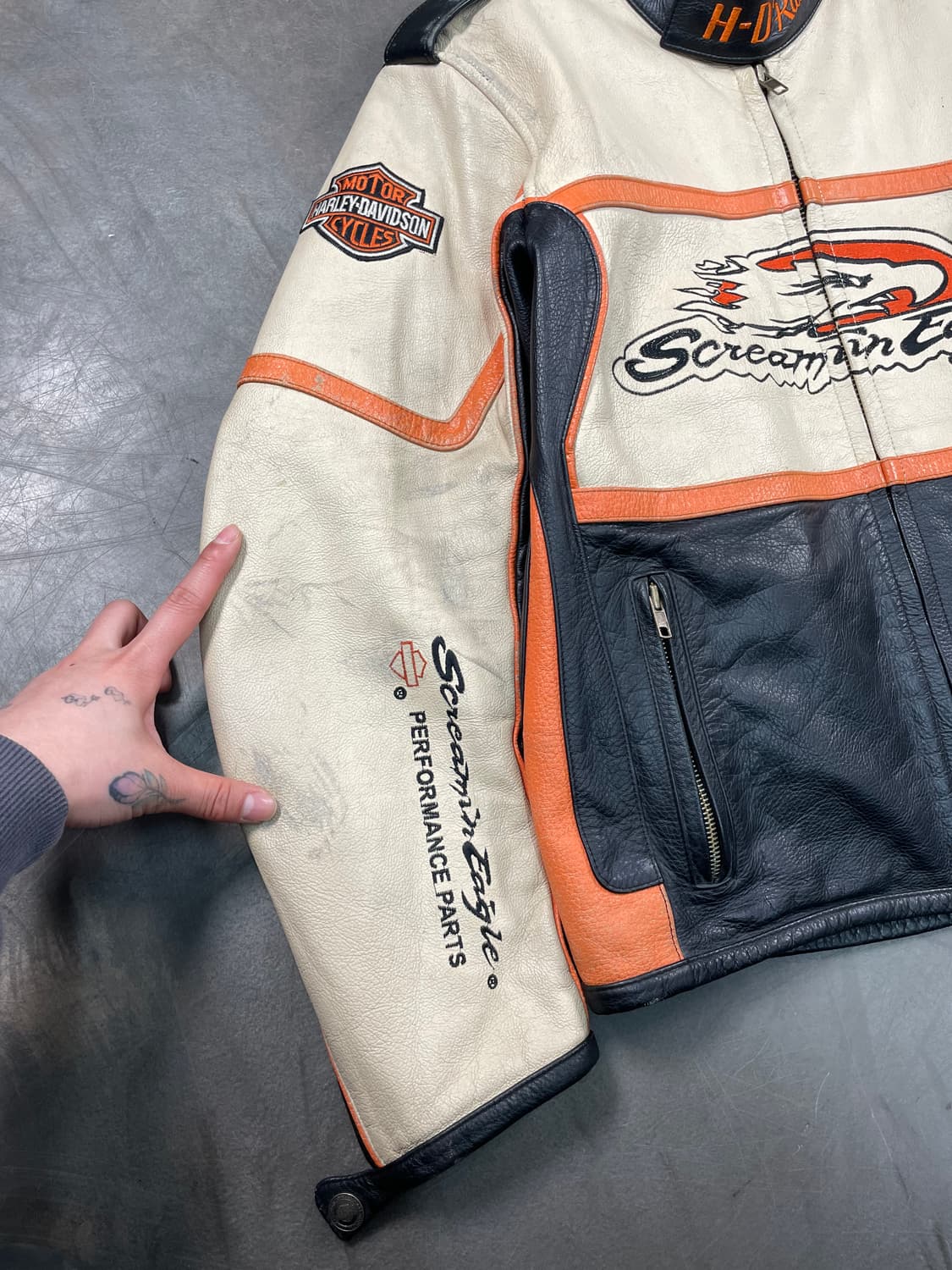 할리 데이비슨 이글 레더 바이커 자켓 상품이미지4