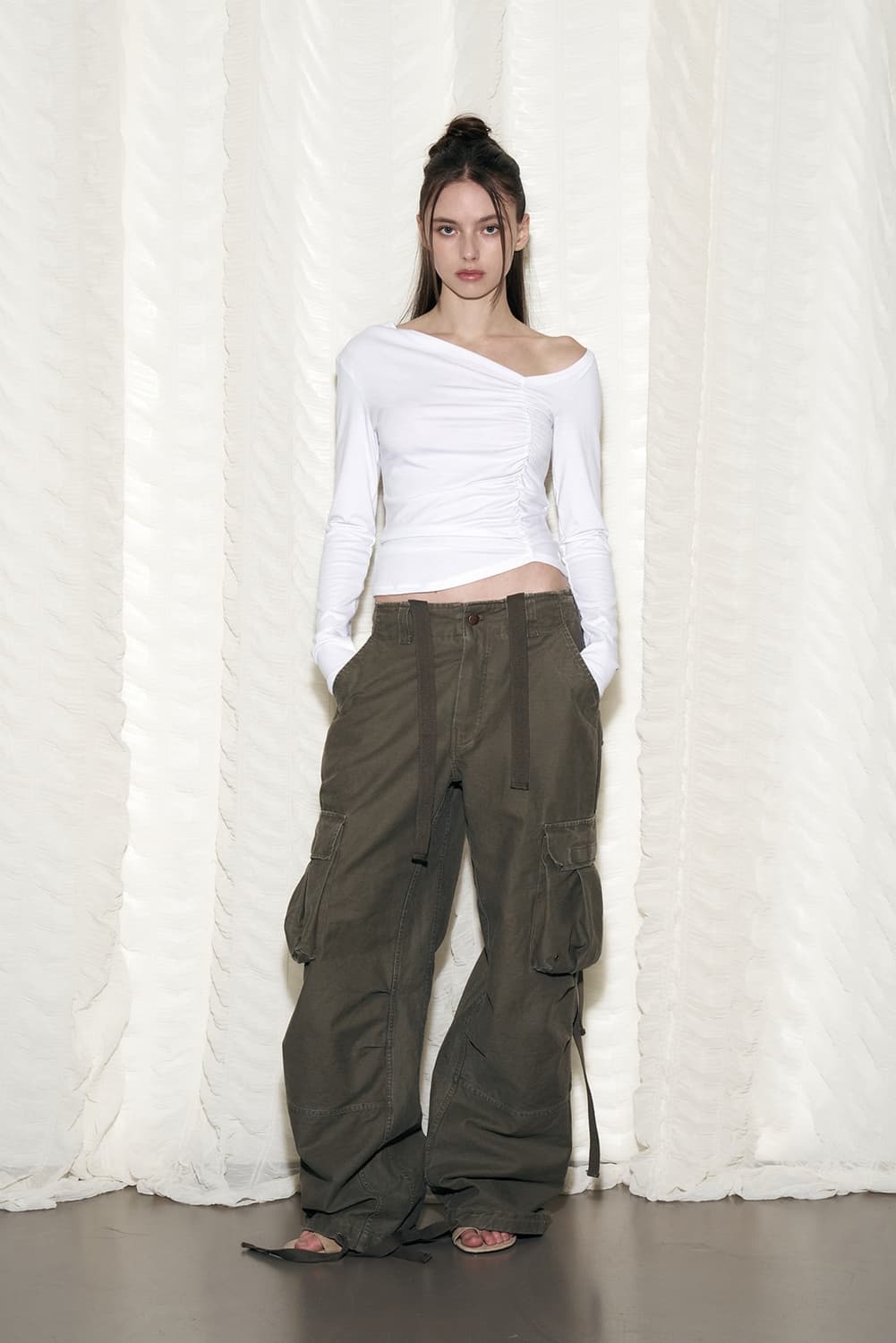 Tex Wide Work Pants (Washed Khaki) 상품이미지1