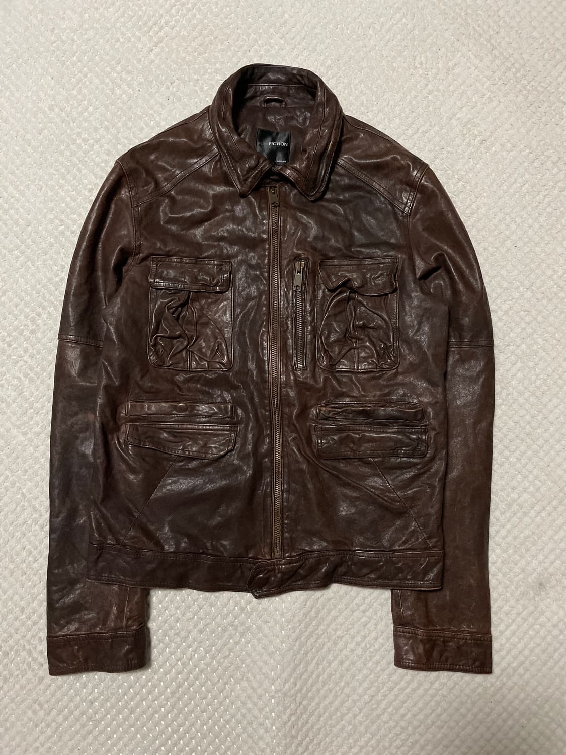 [48] PULF FICTION 레더파크 웨스턴 무드 양가죽 레더 자켓 상품이미지1
