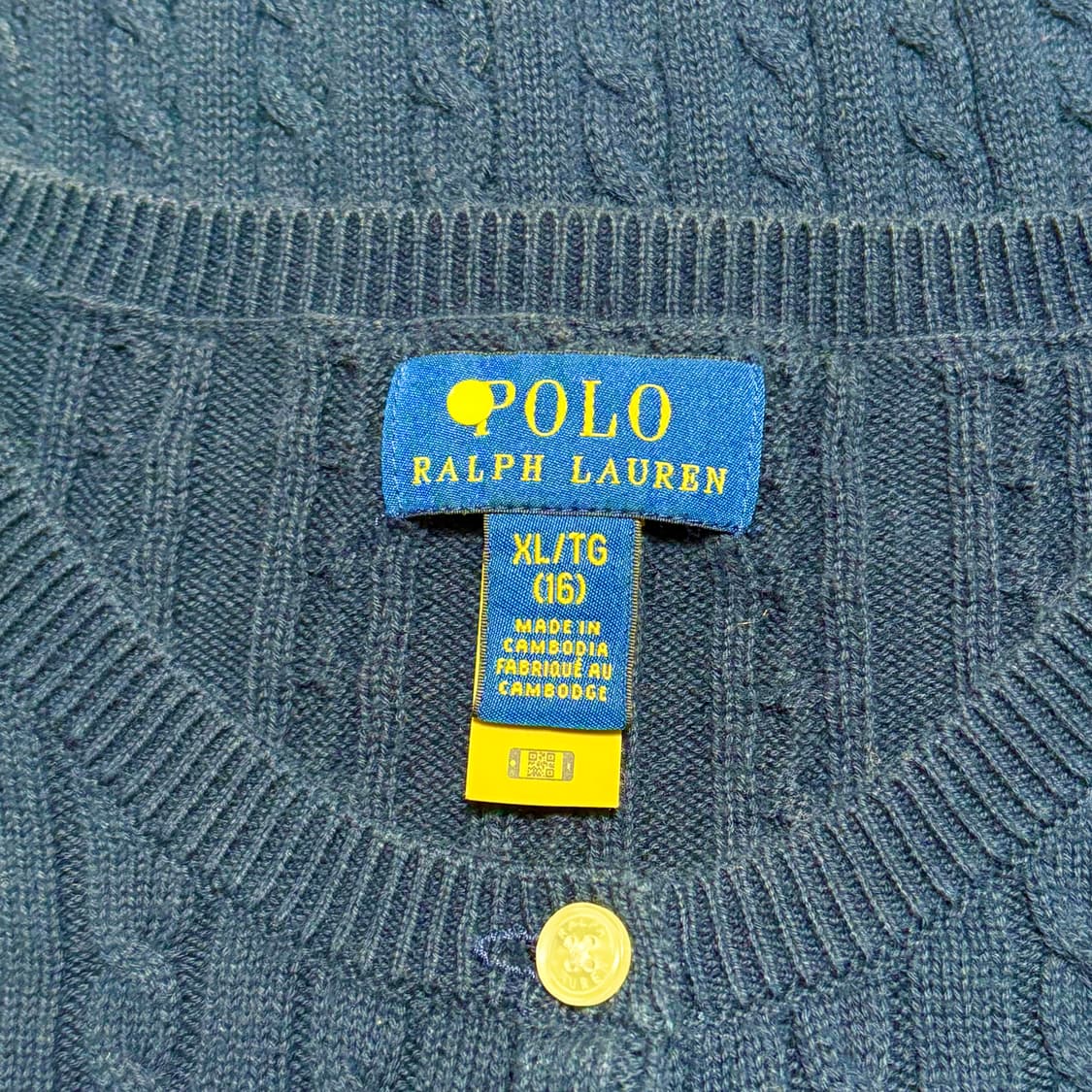 XL 폴로랄프로렌 여성용 네이비 케이블 가디건 상품이미지4