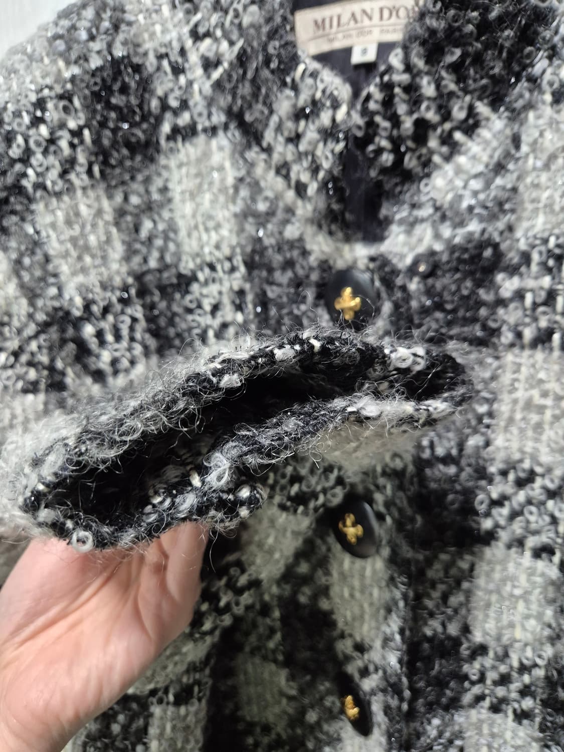 체크 부클트위드 자켓 상품이미지7