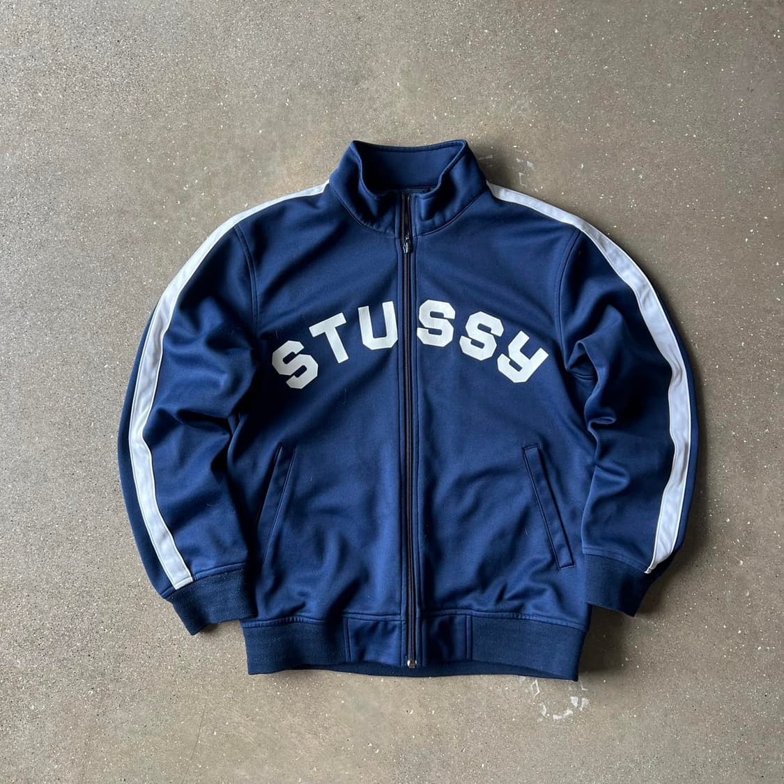 90s 스투시 스펠아웃 트랙 자켓 블루 상품이미지1