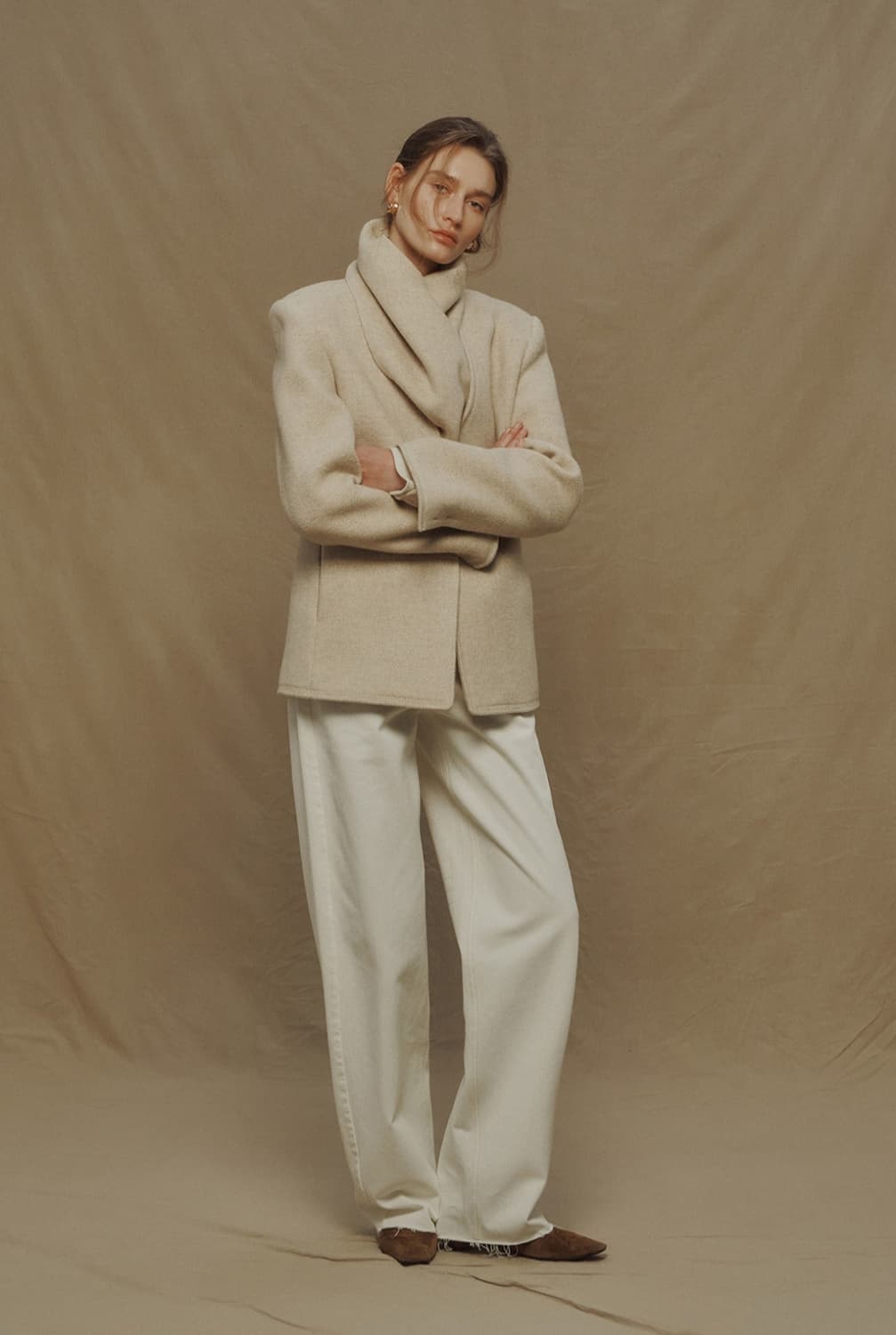 Sienna Tapered Denim Pants / Cream 상품이미지3