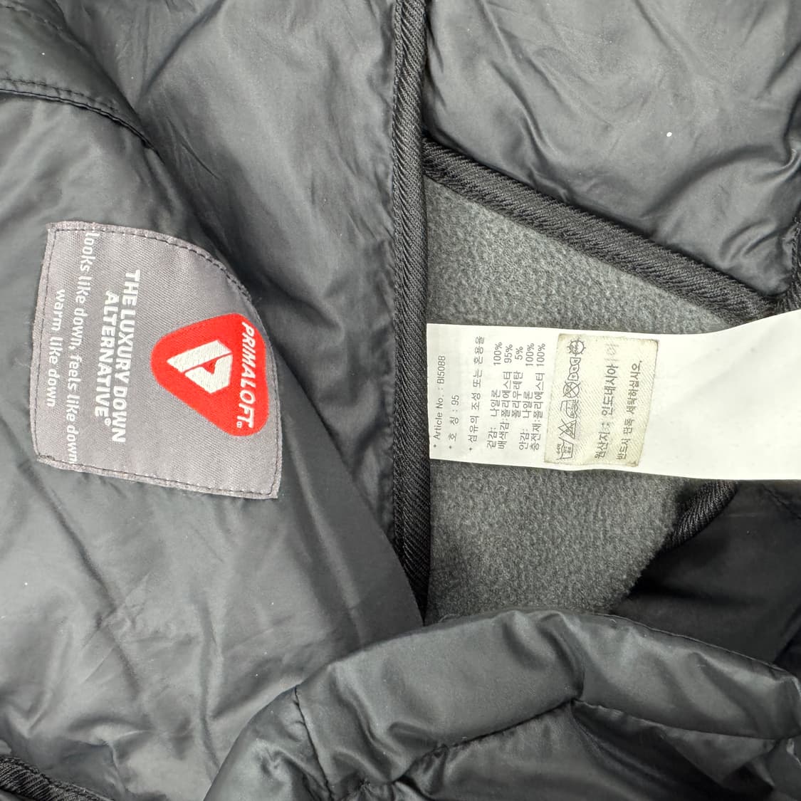 여성용 95 아디다스 블랙 프리마로프트 경량 패딩 상품이미지5