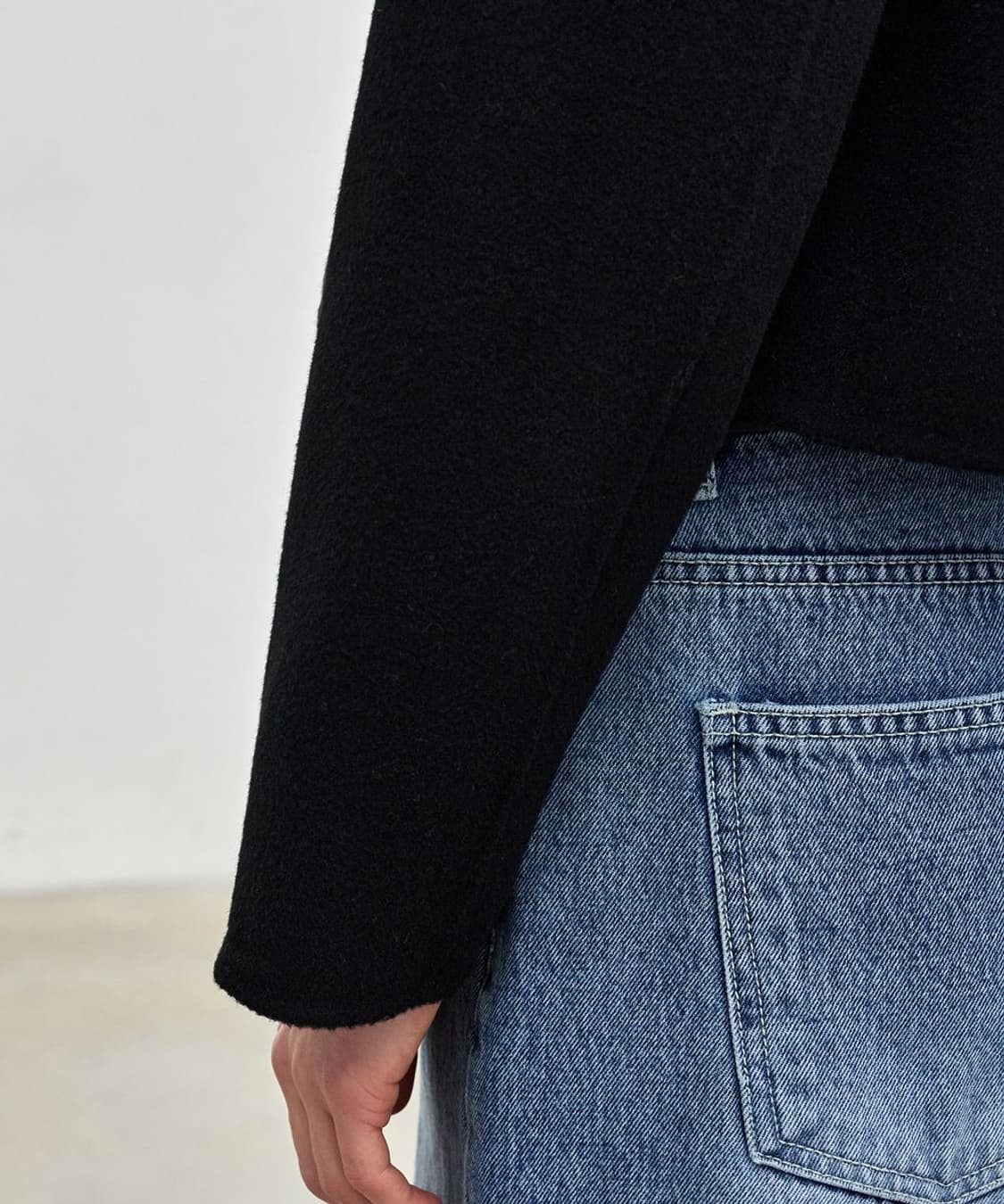 notia 노티아 울 핸드메이드 블랙 집업 자켓 아우터 S 상품이미지5