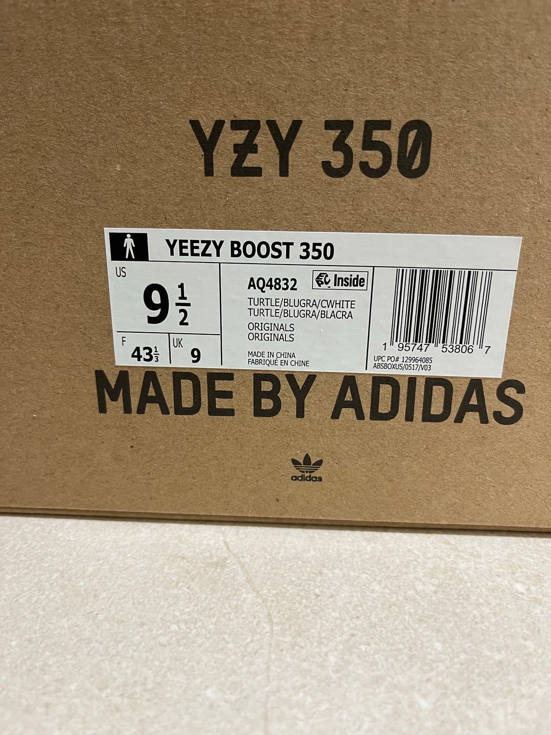 이지부스트 350 터틀도브 275사이즈 상품이미지7