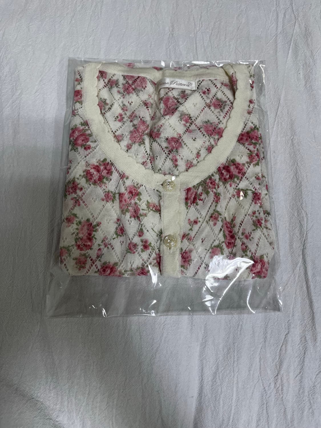 빈티지 꽃무늬 반팔니트 가디건  상품이미지4